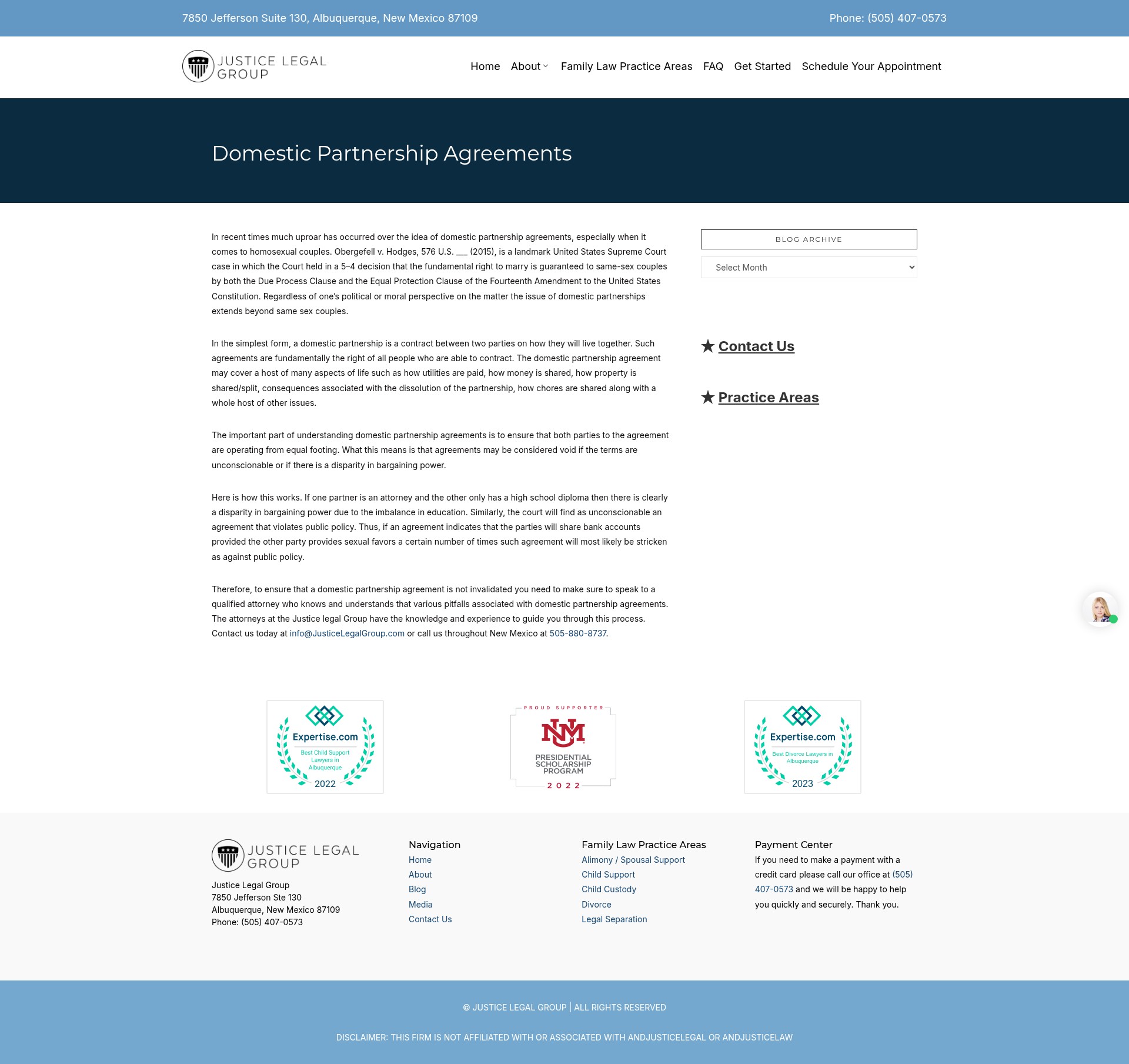 Screenshot of justicelegalgroup.com