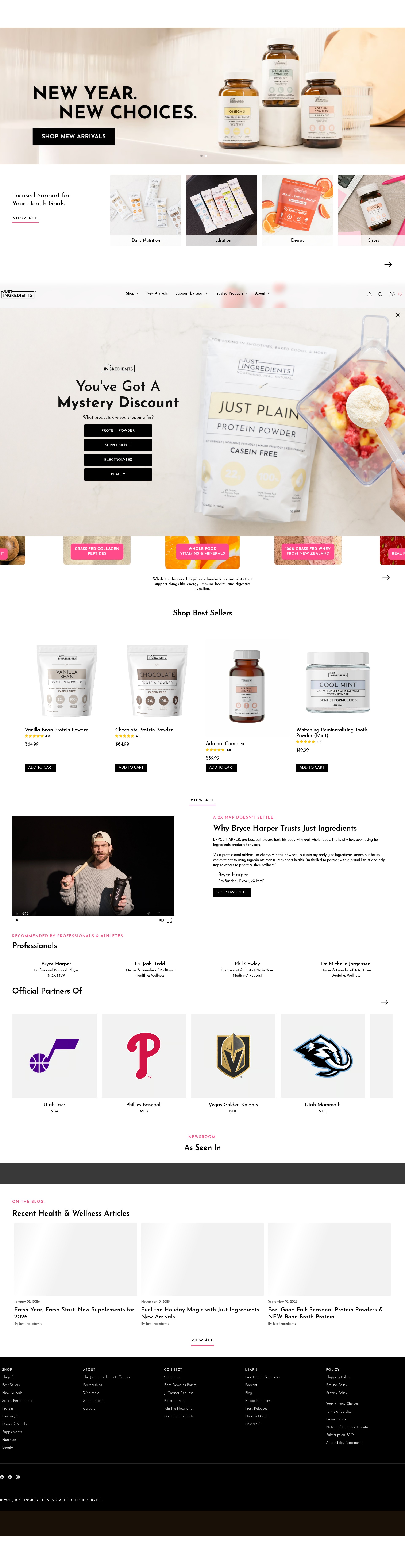 Screenshot of justingredients.us