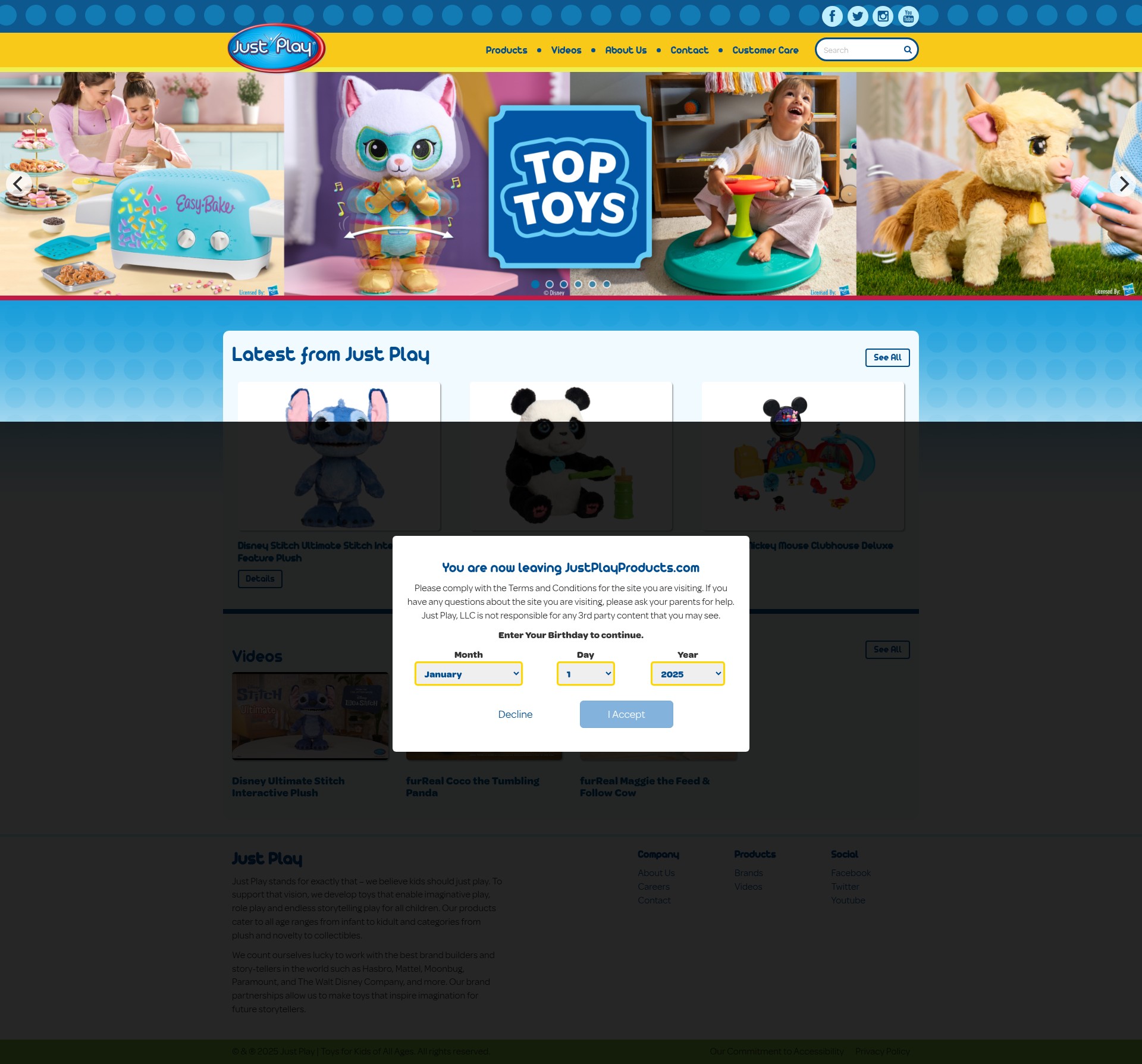 Screenshot of justplayproducts.com