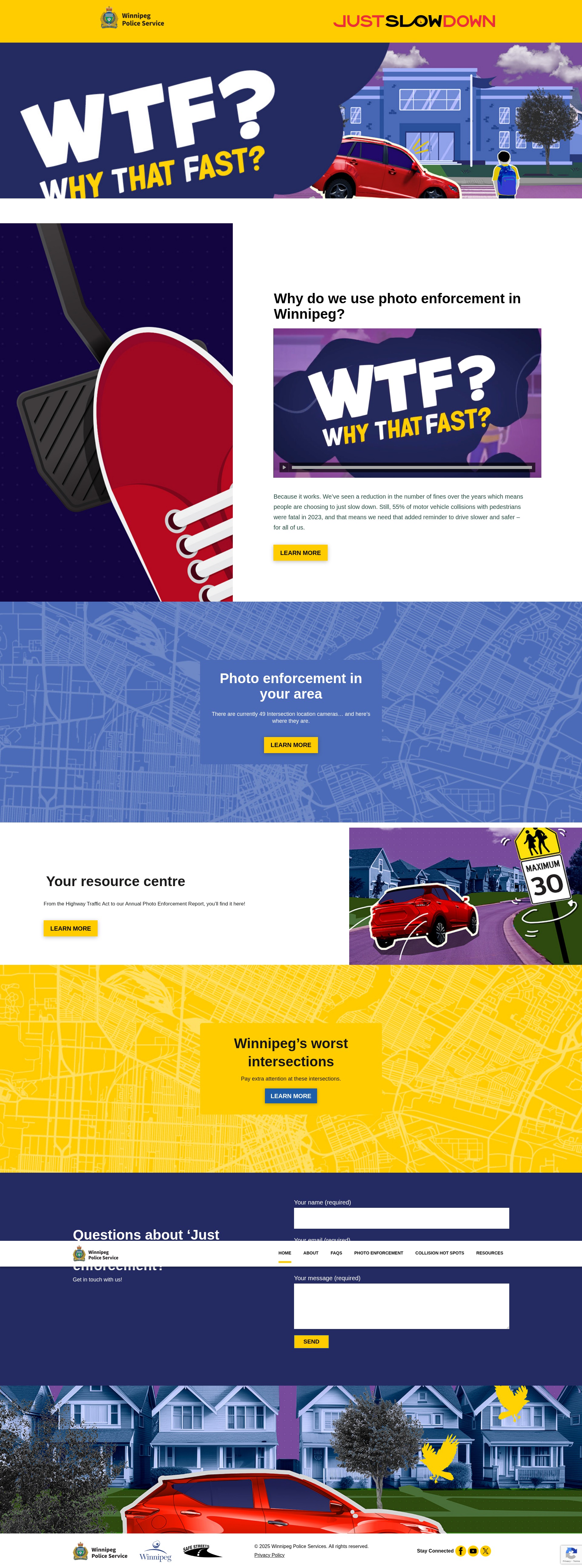 Screenshot of justslowdown.ca
