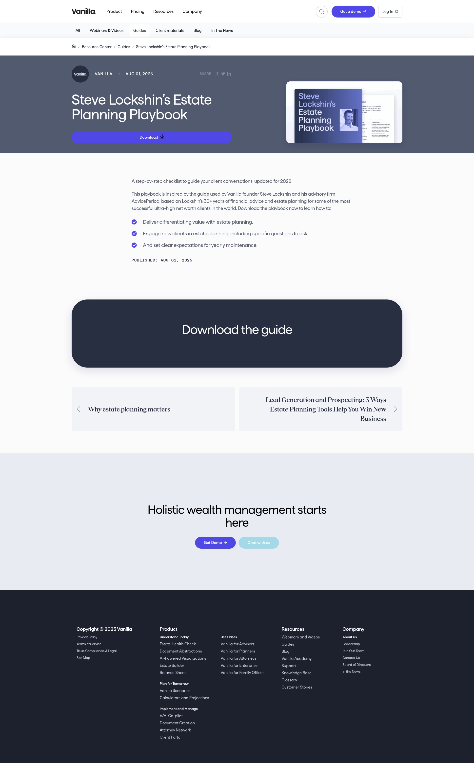 Screenshot of justvanilla.com