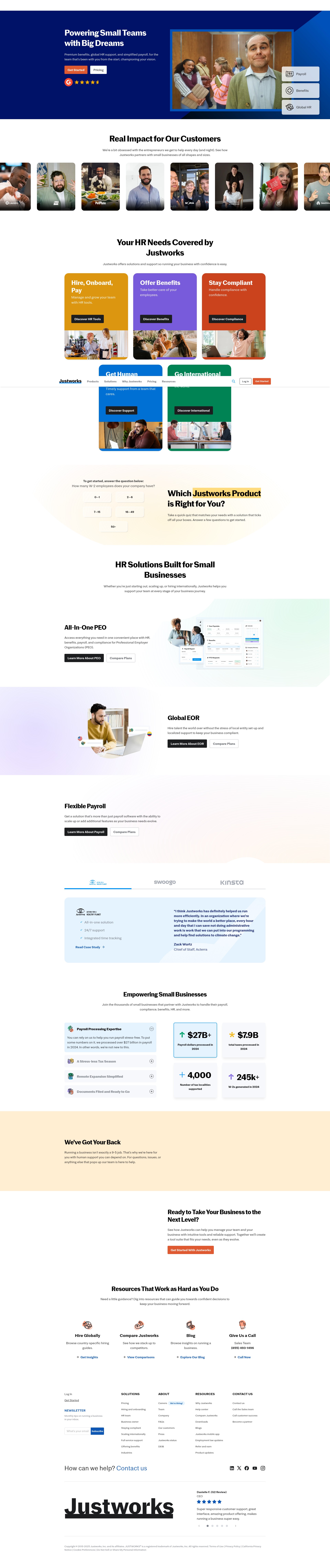 Screenshot of justworks.com