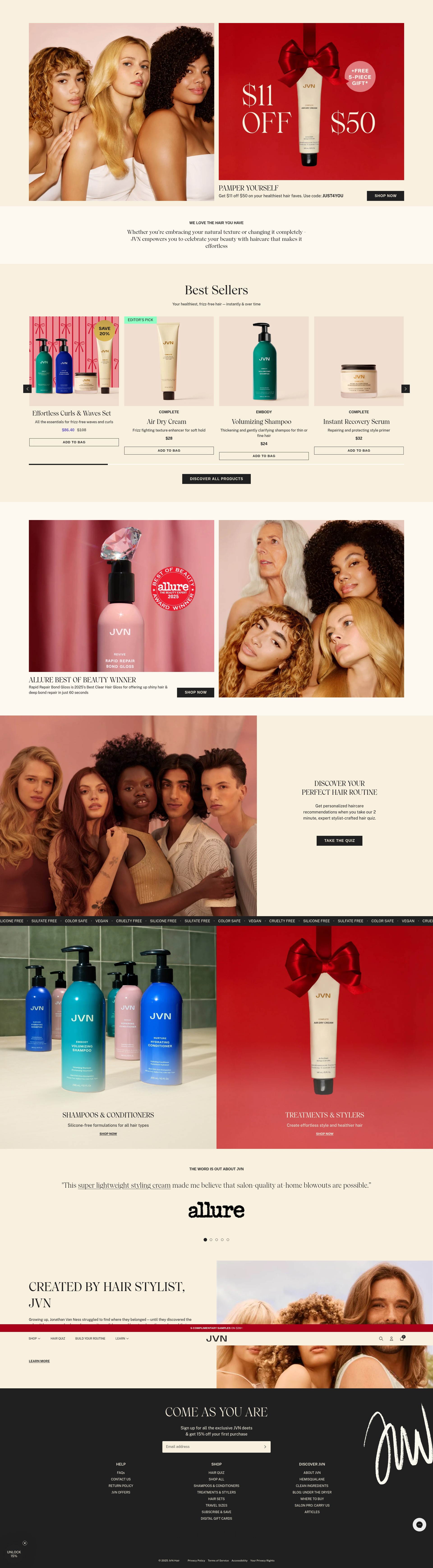 Screenshot of jvnhair.com