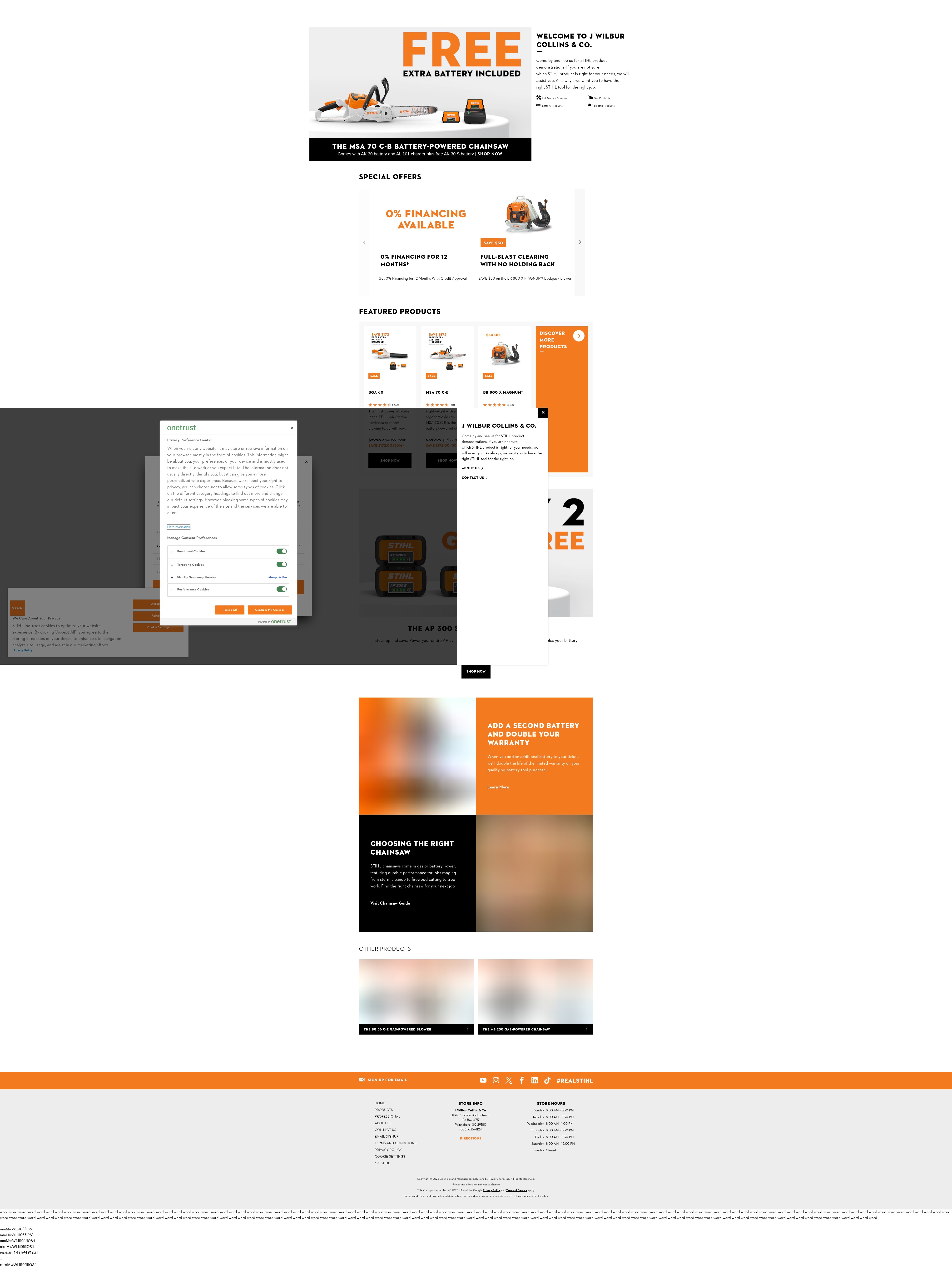 Screenshot of jwilburcollinsandco.stihldealer.net