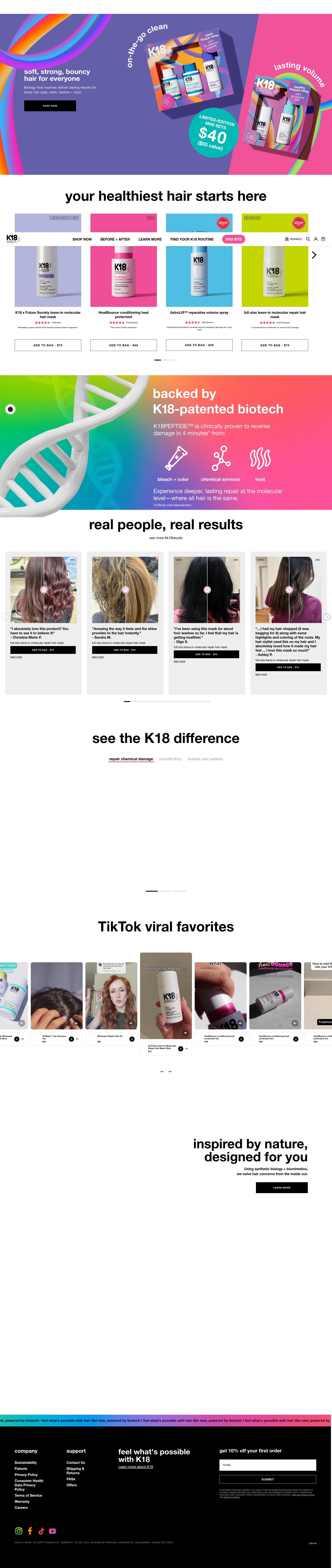 Screenshot of k18hair.com