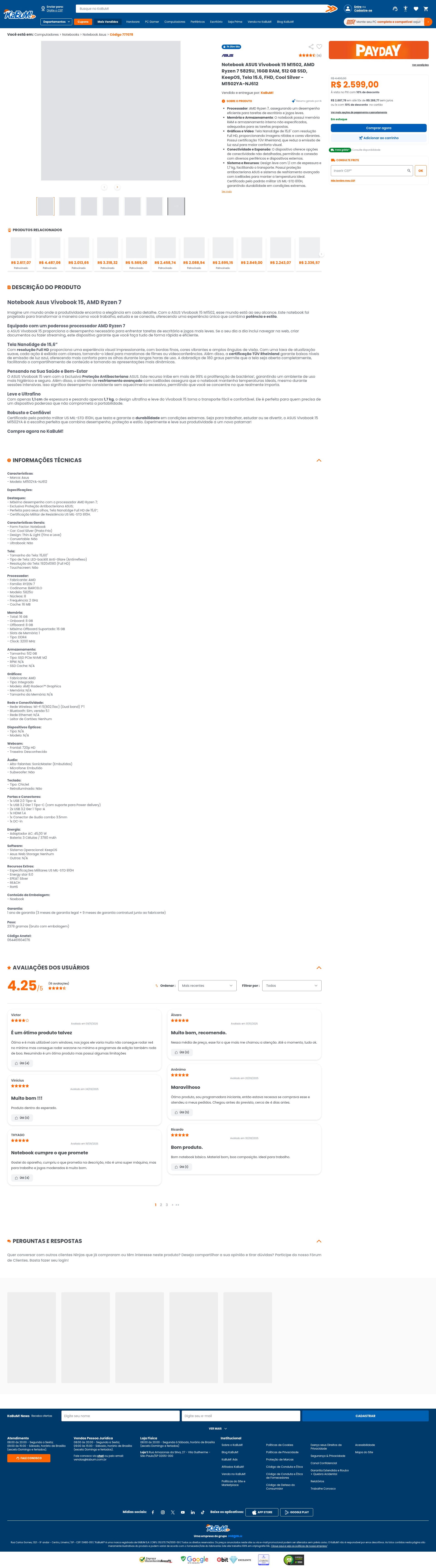 Screenshot of kabum.com.br