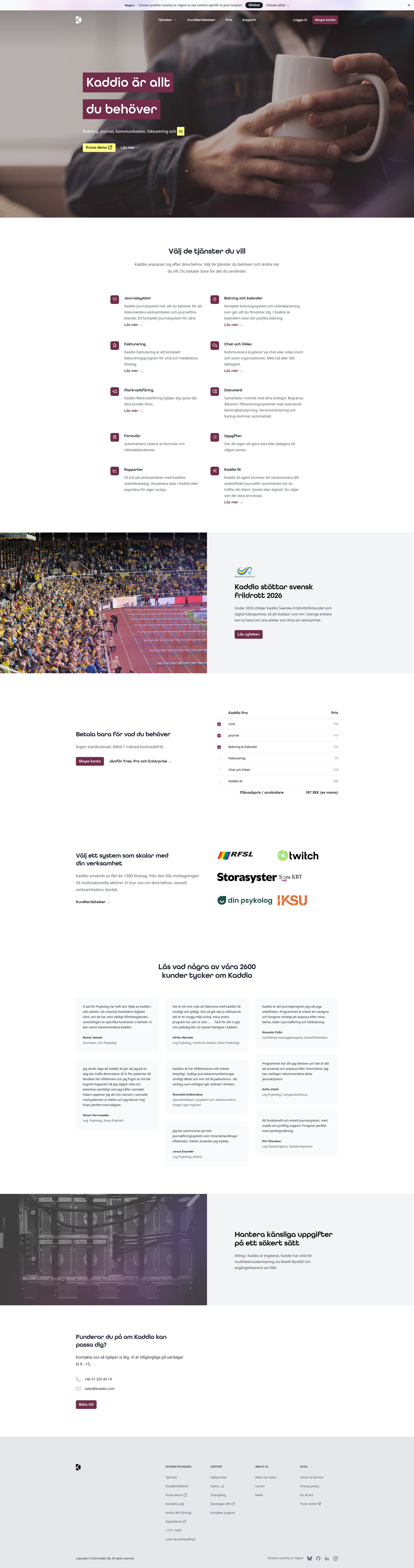 Screenshot of kaddio.com