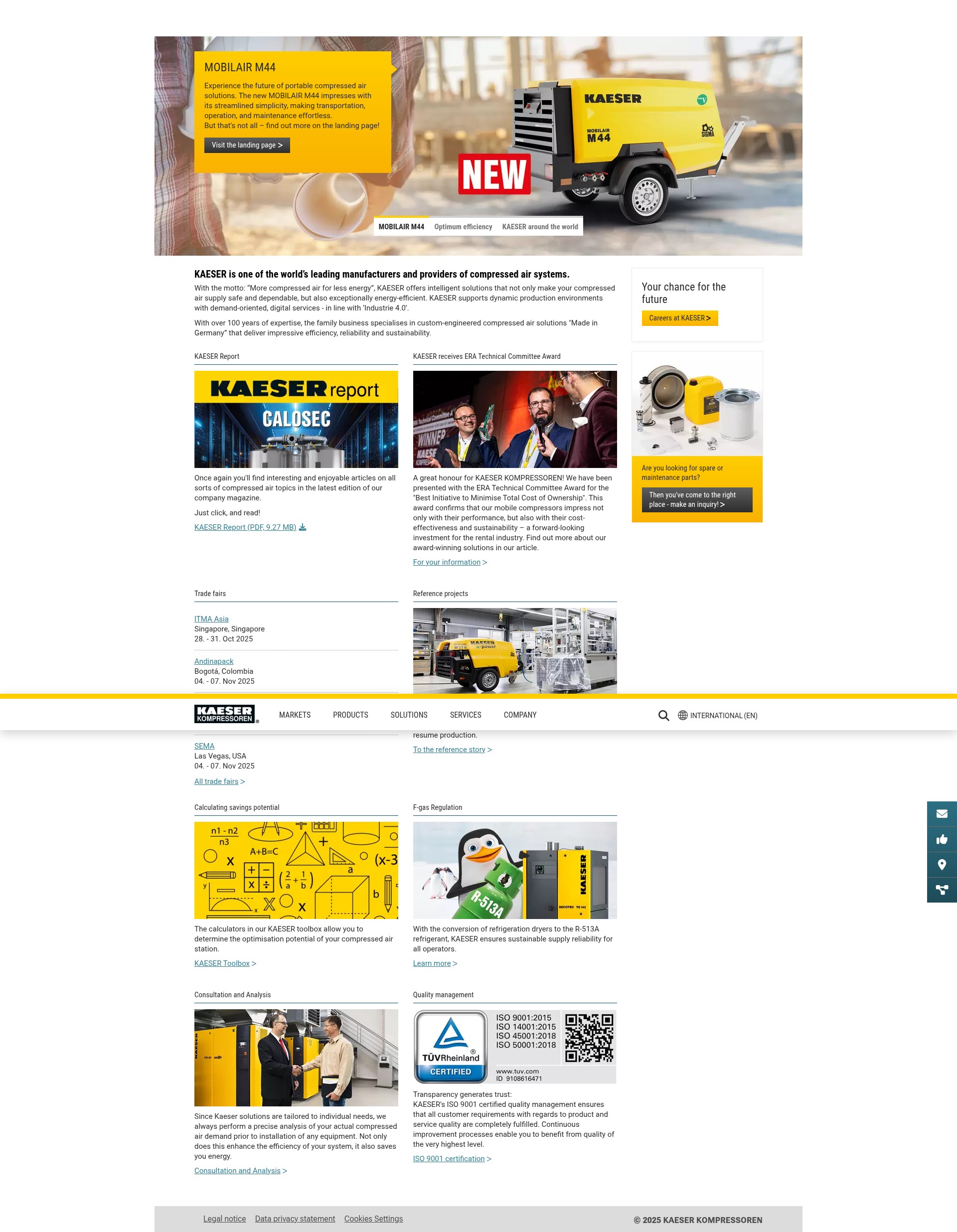 Screenshot of kaeser.com