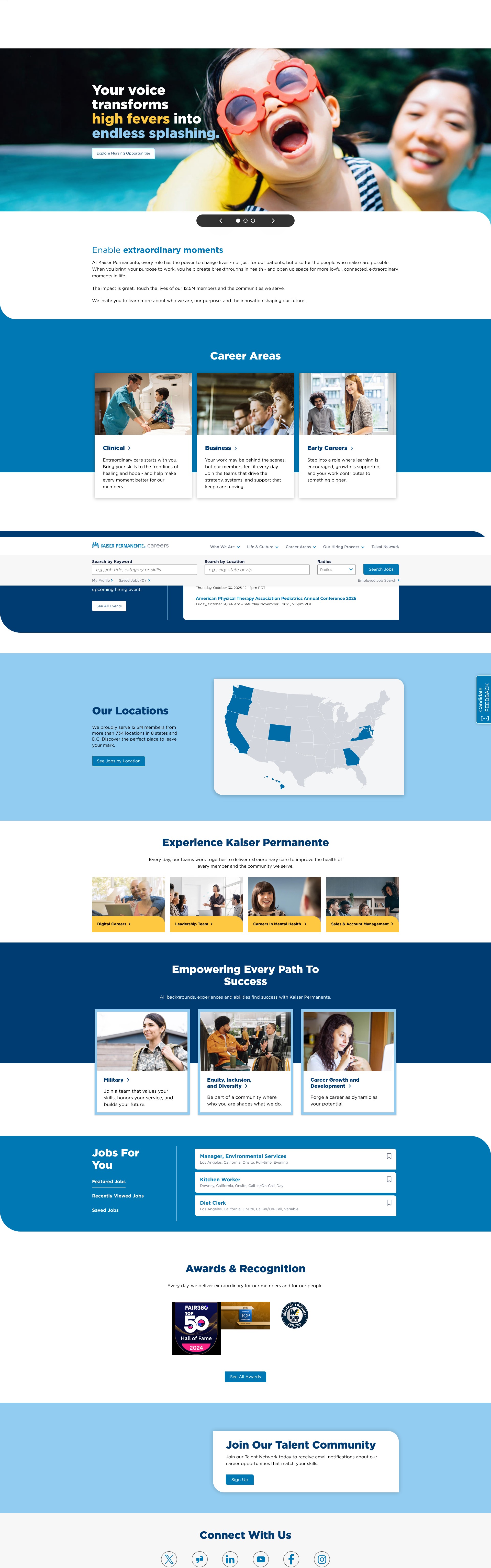 Screenshot of kaiserpermanentejobs.org