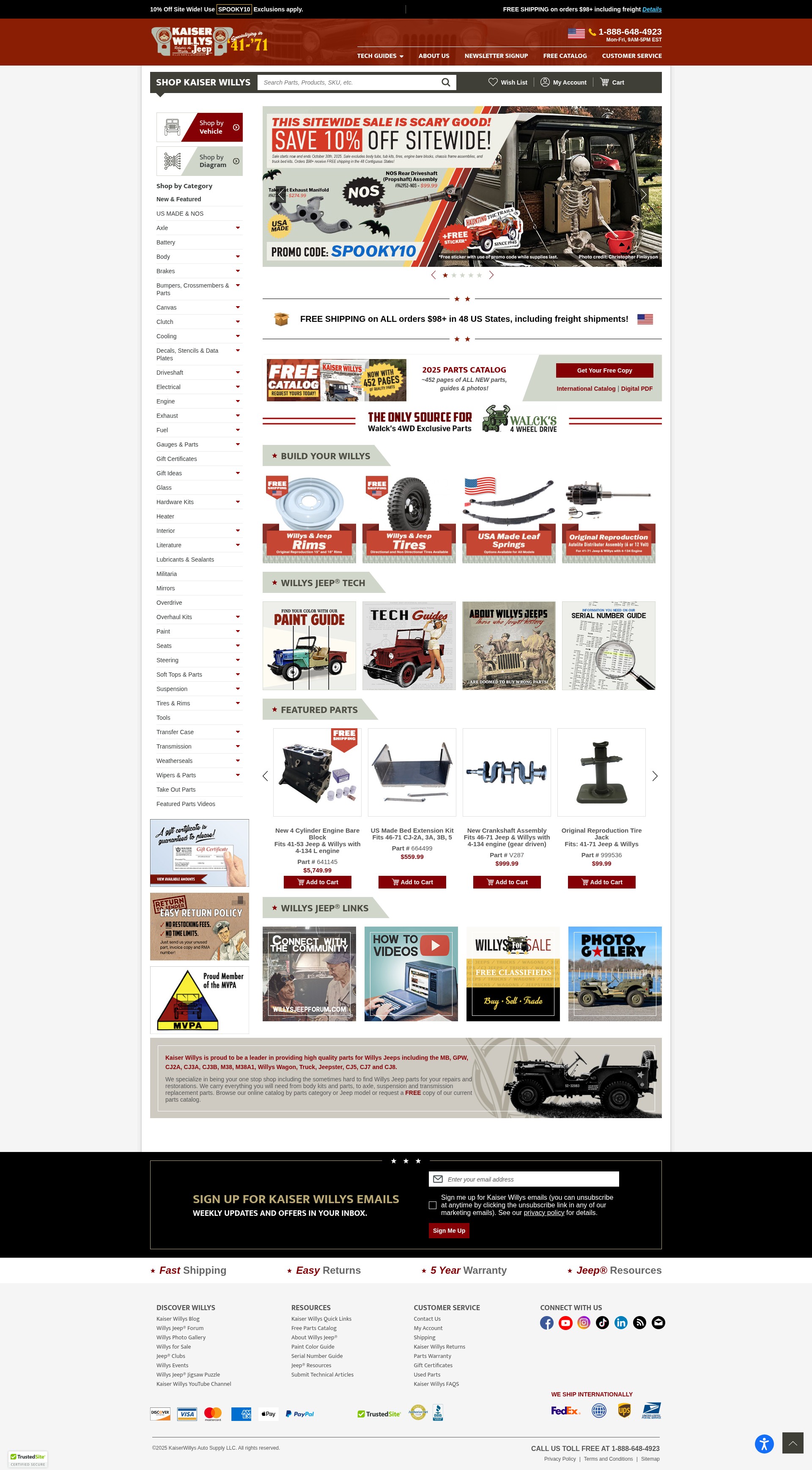 Screenshot of kaiserwillys.com