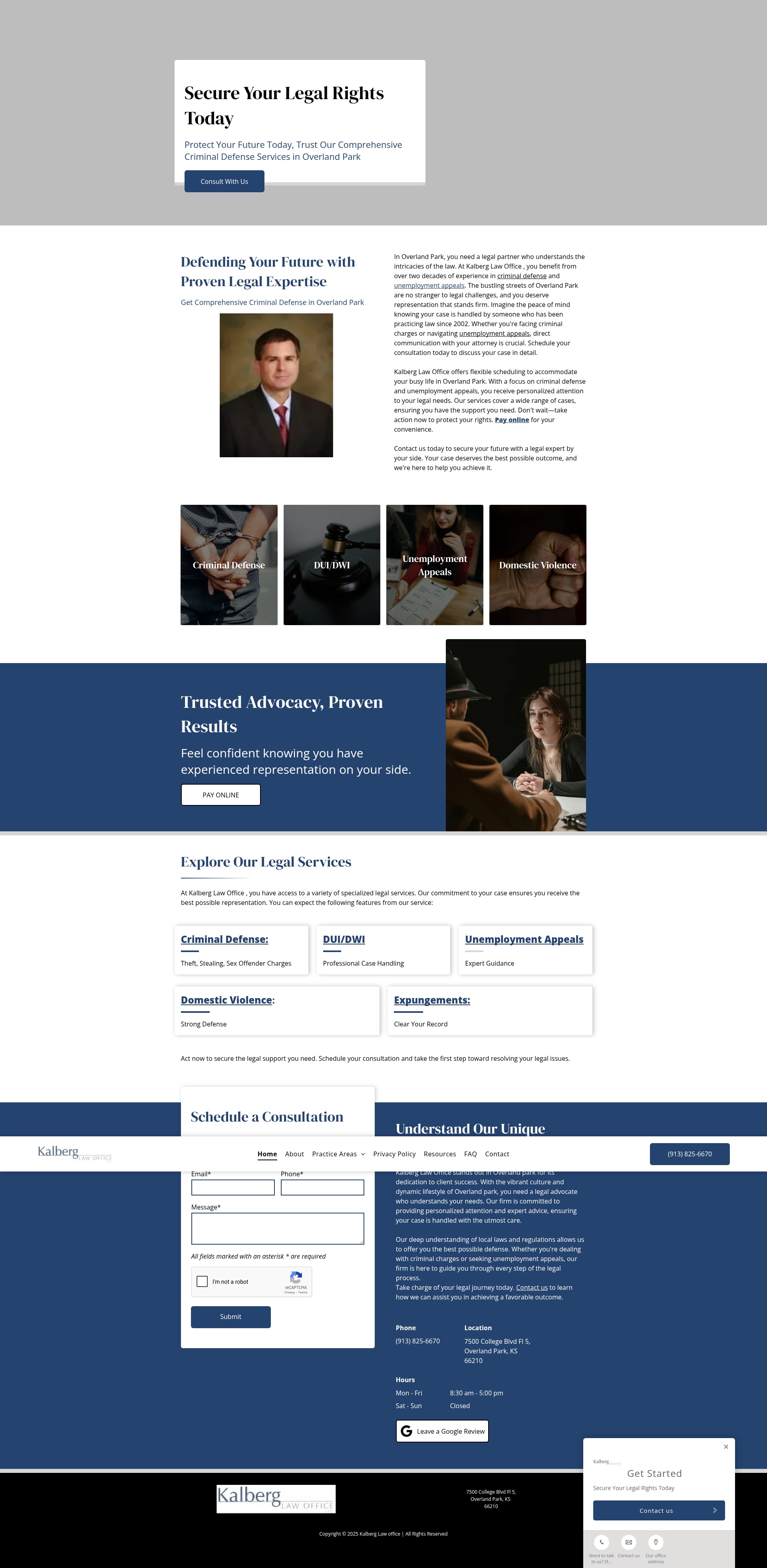 Screenshot of kalberglaw.net