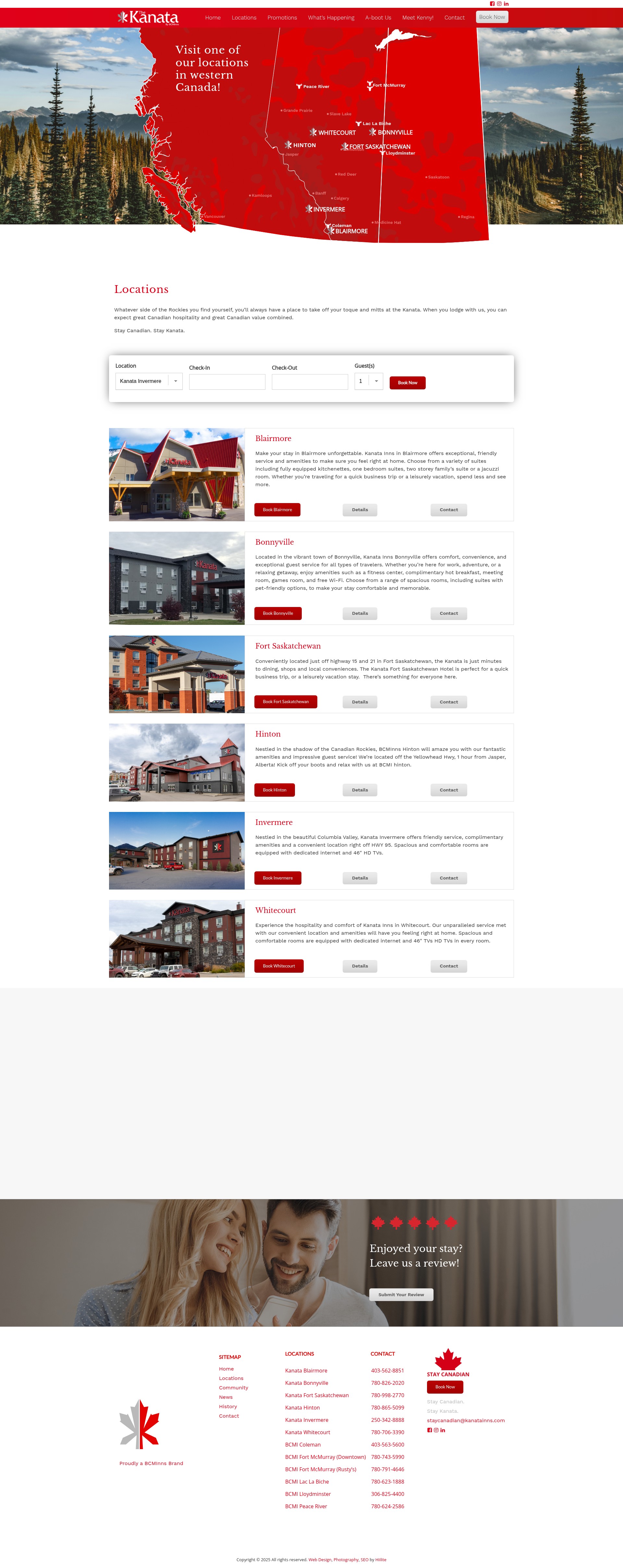 Screenshot of kanatainns.com