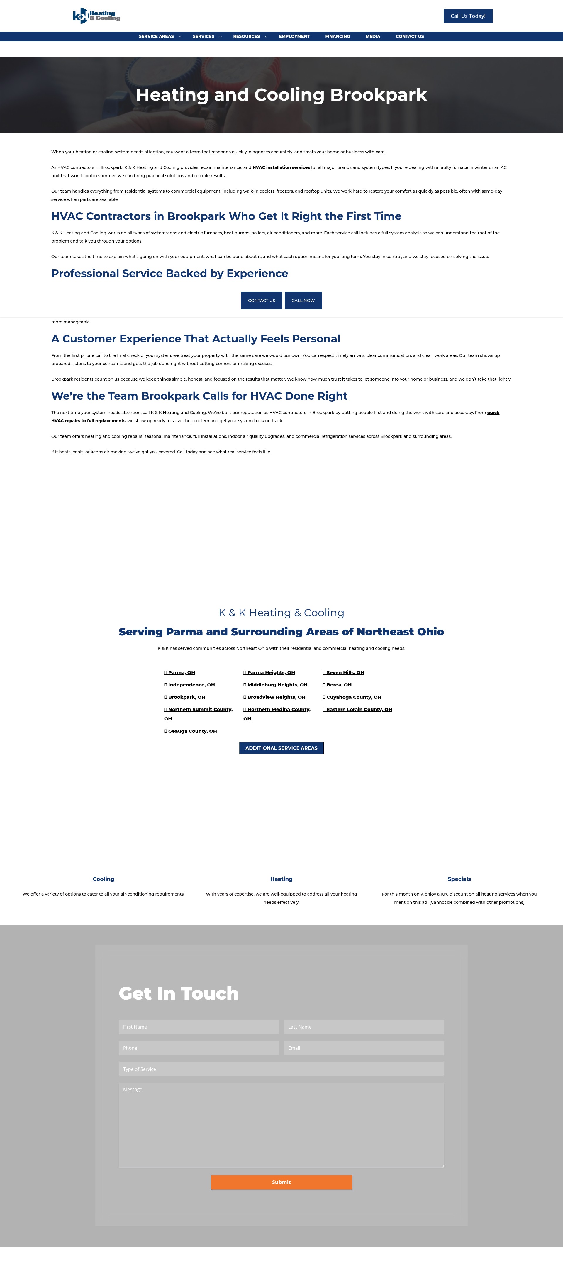 Screenshot of kandkheatingandcooling.com