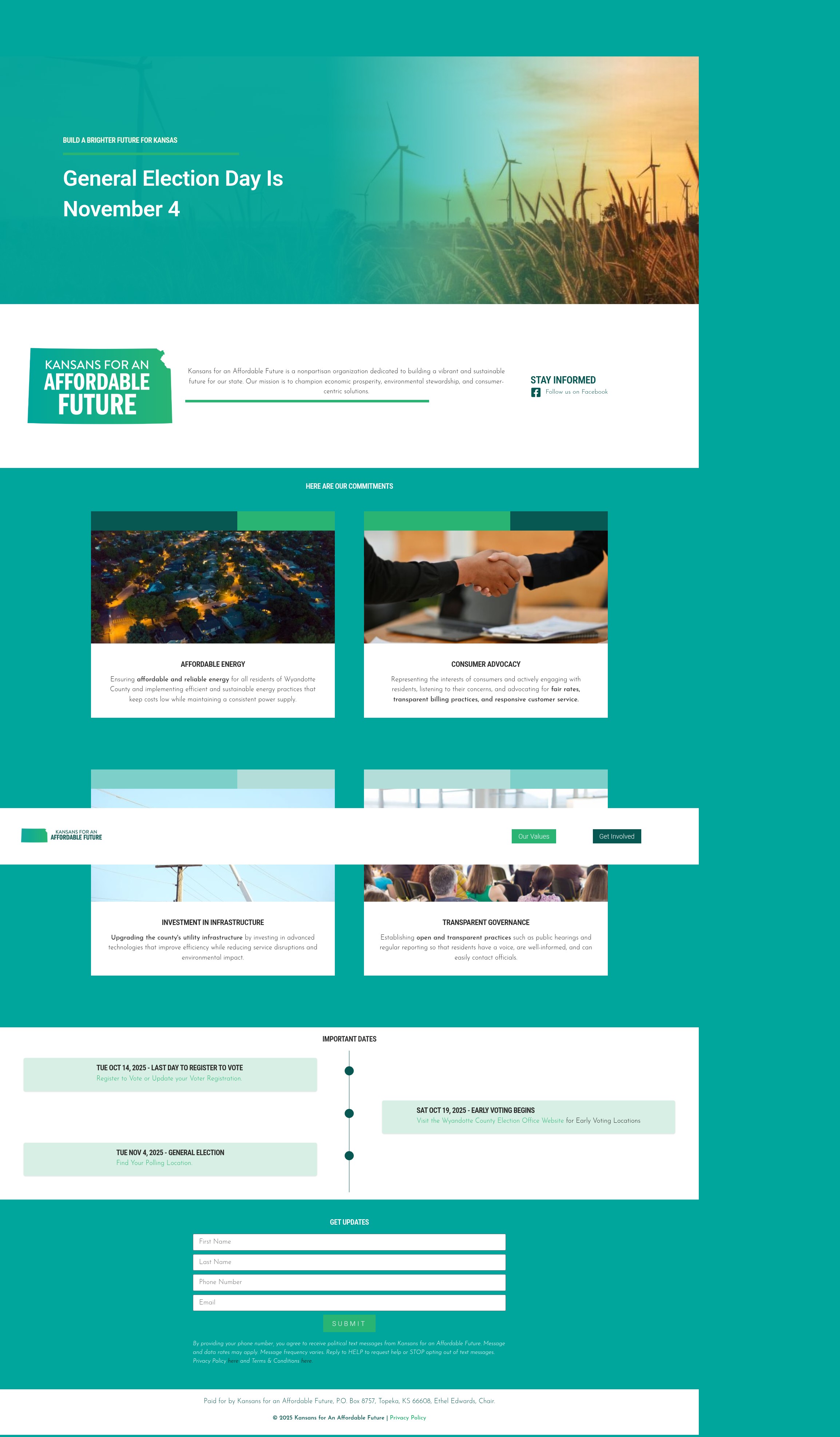Screenshot of kansansforanaffordablefuture.com