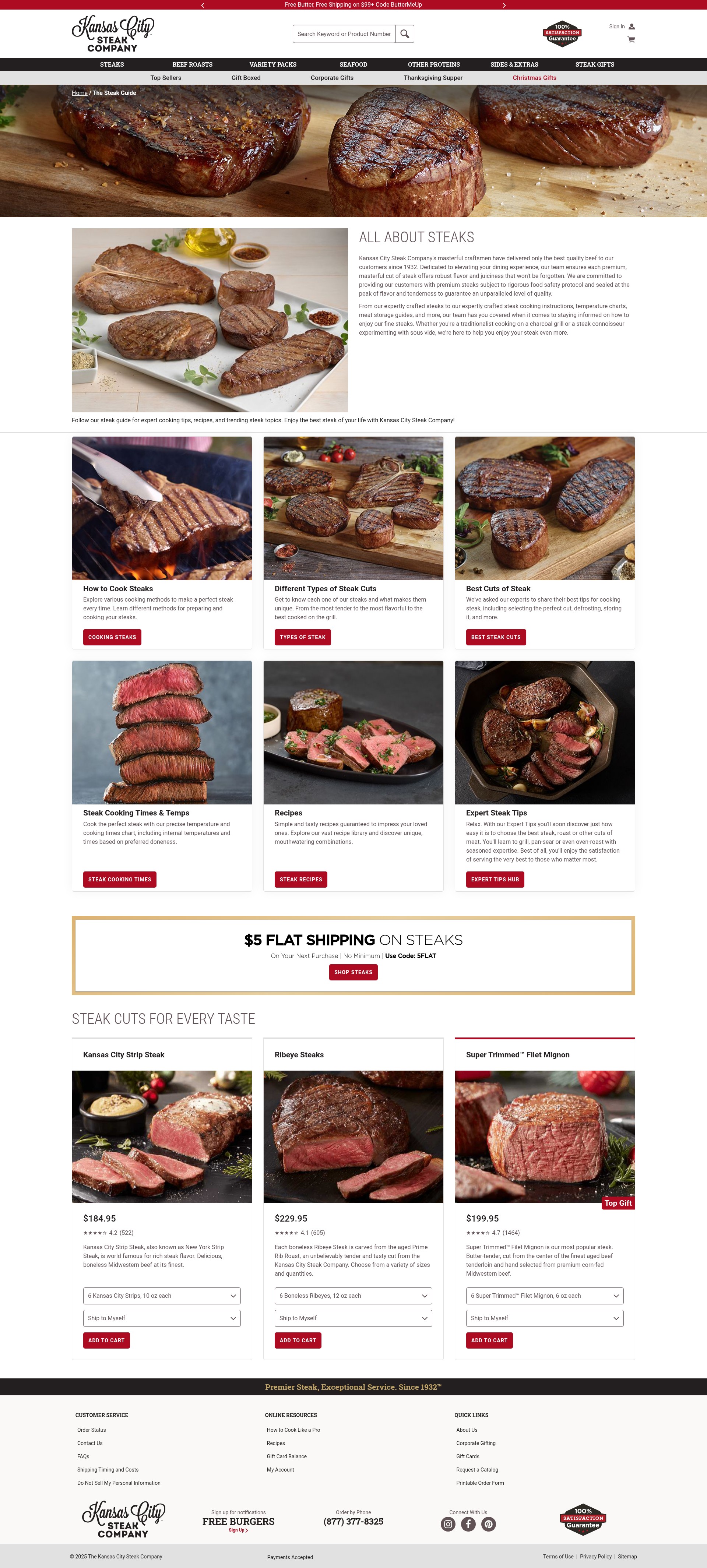 Screenshot of kansascitysteaks.com