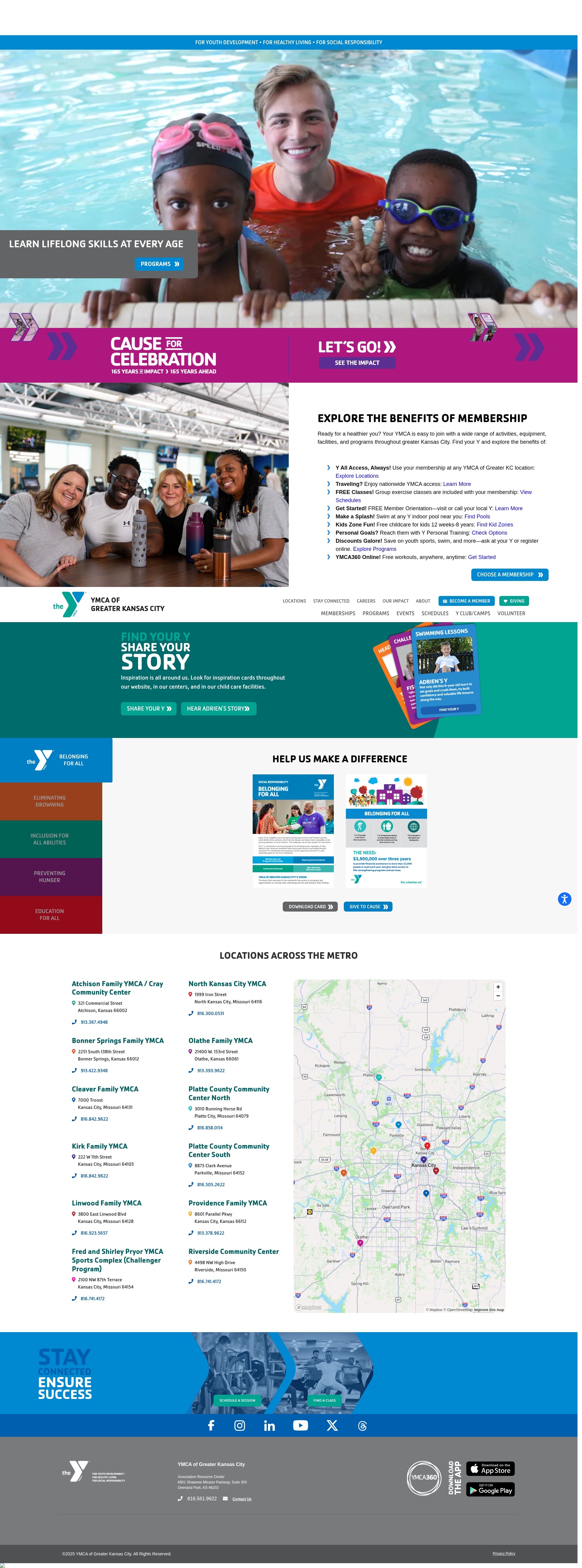 Screenshot of kansascityymca.org