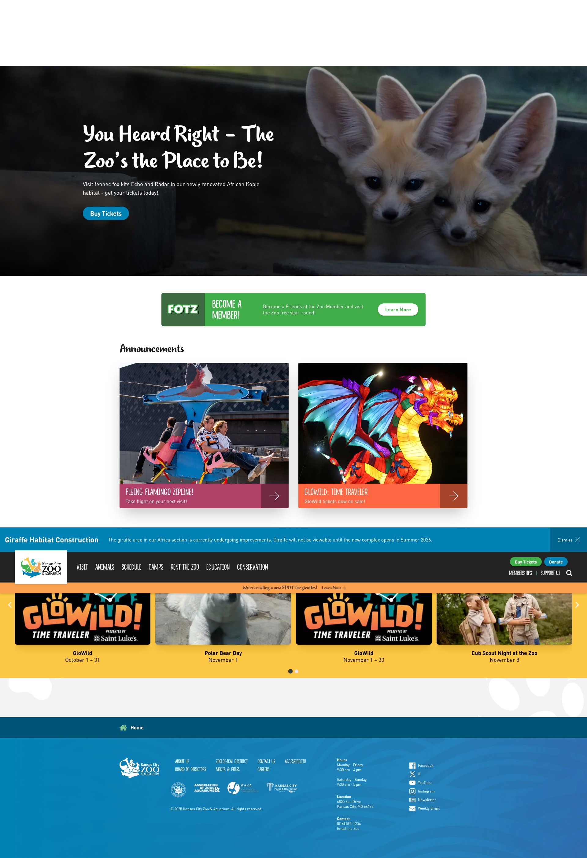 Screenshot of kansascityzoo.org