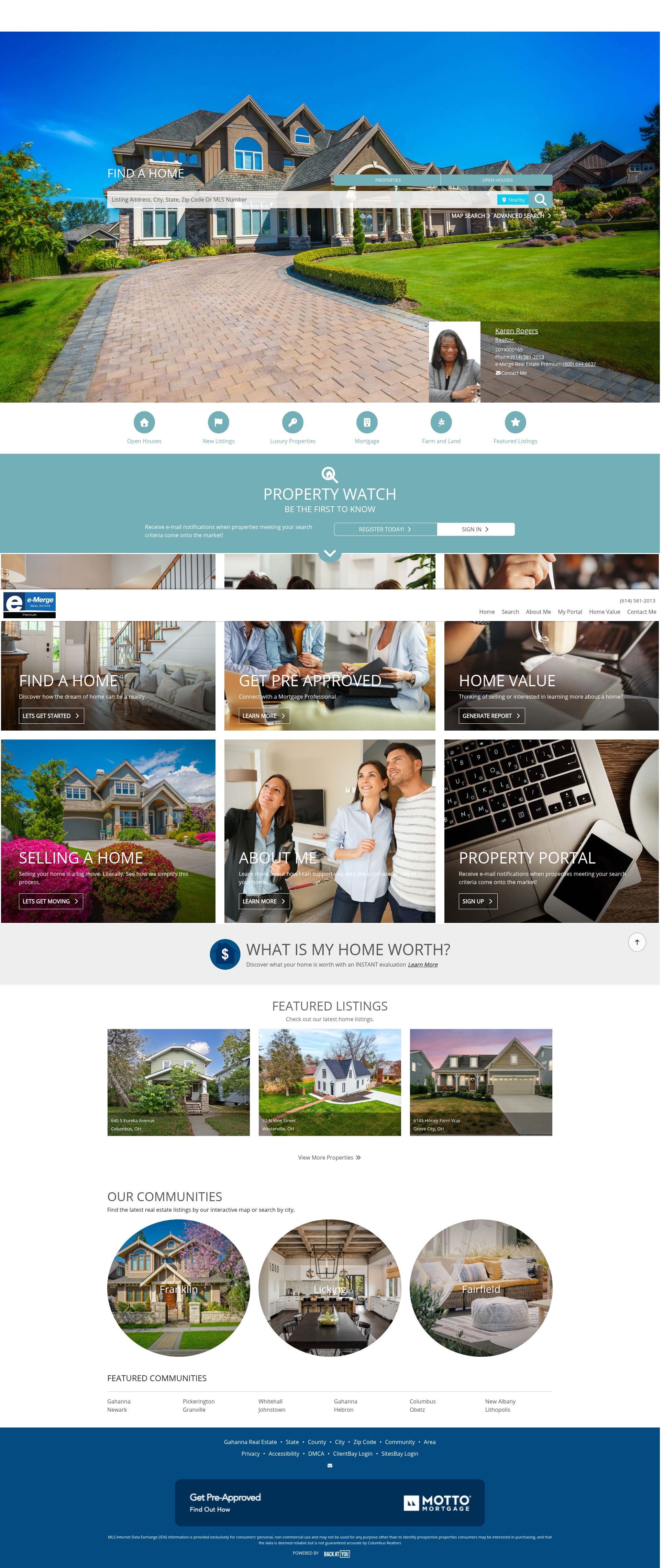 Screenshot of karenrogers.e-merge.com