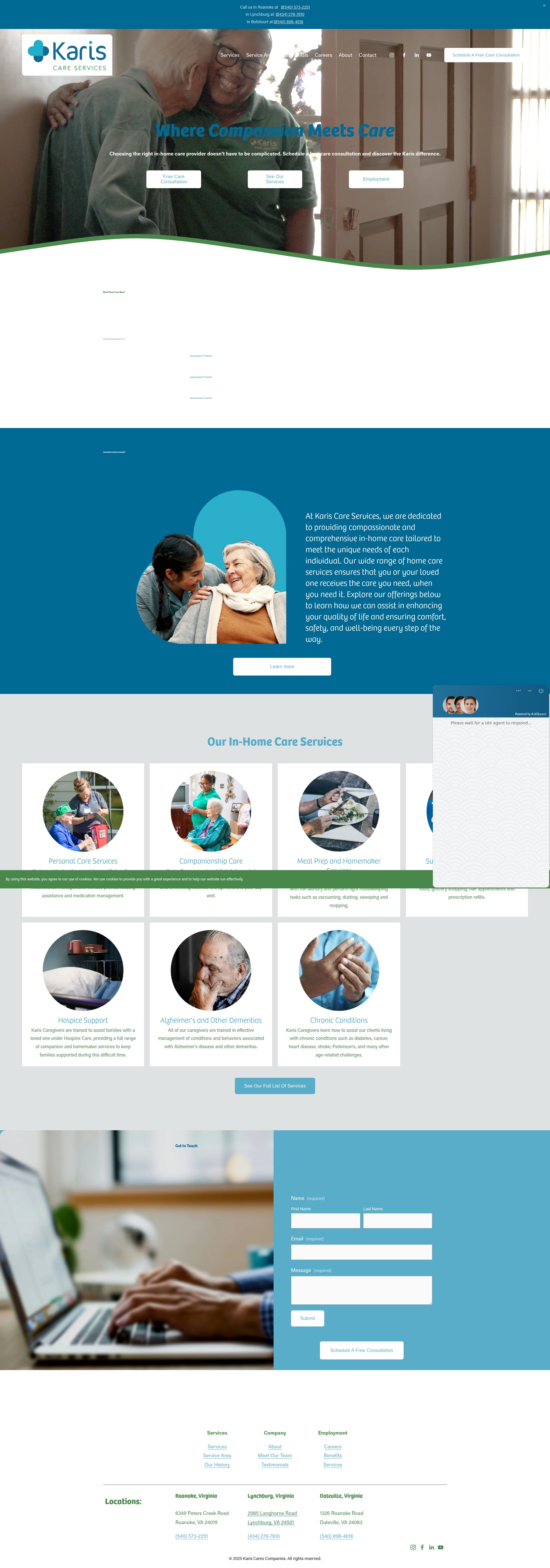 Screenshot of kariscares.com