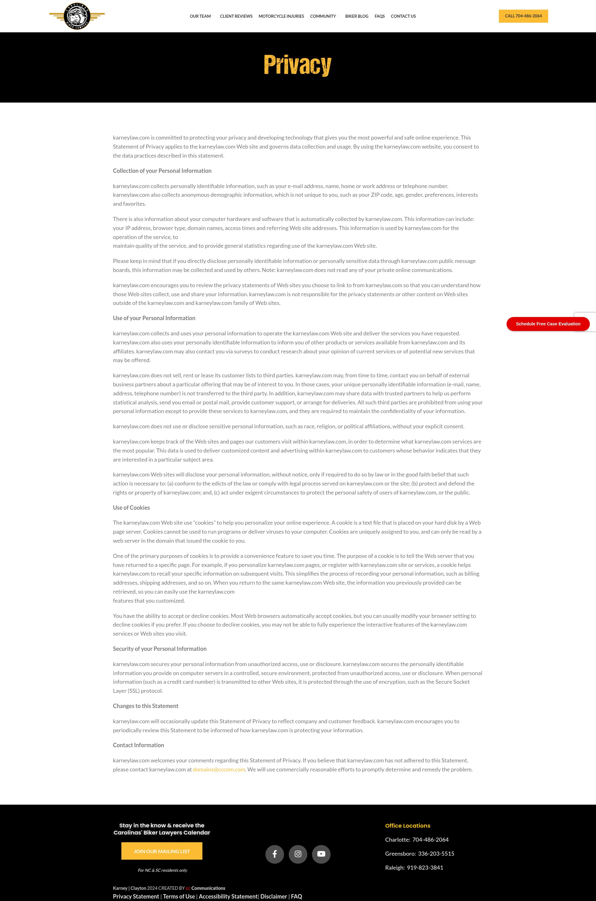Screenshot of karneylaw.com