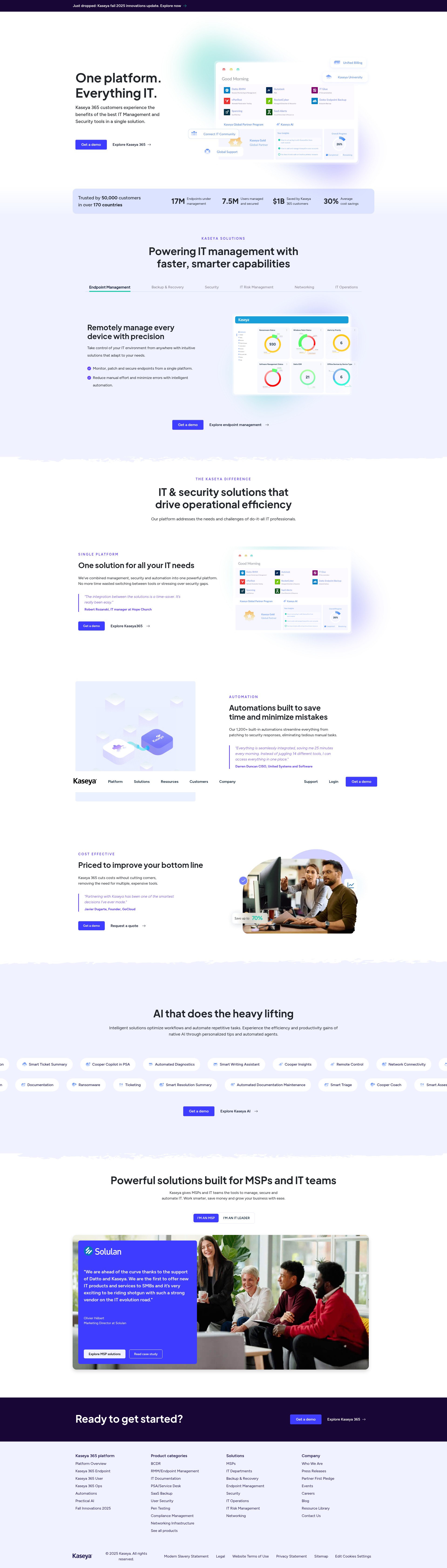 Screenshot of kaseya.com