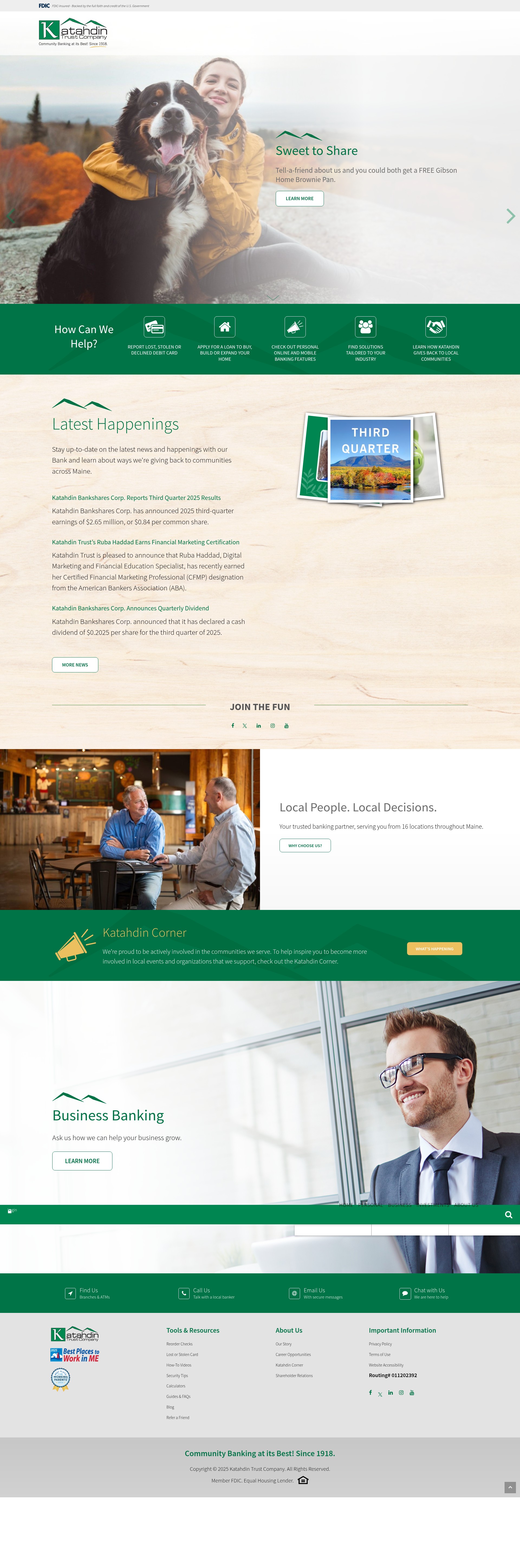 Screenshot of katahdintrust.com