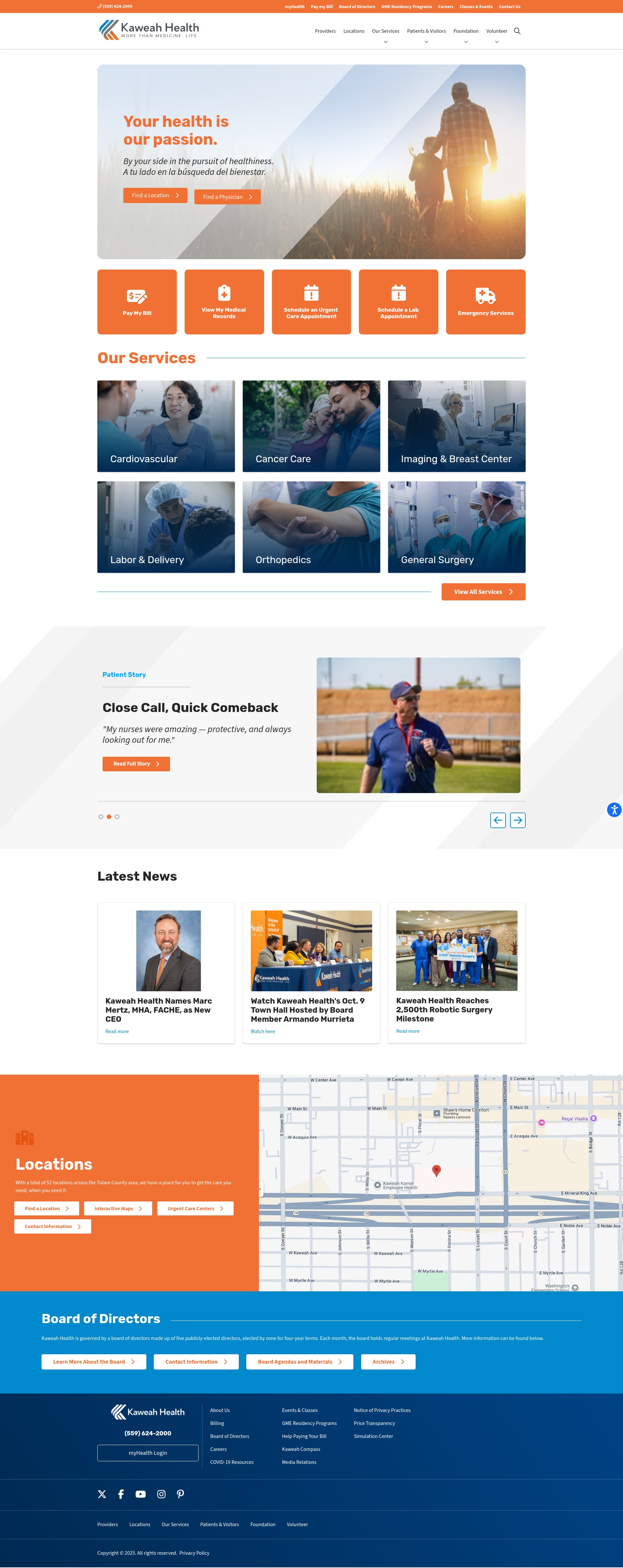 Screenshot of kaweahhealth.org
