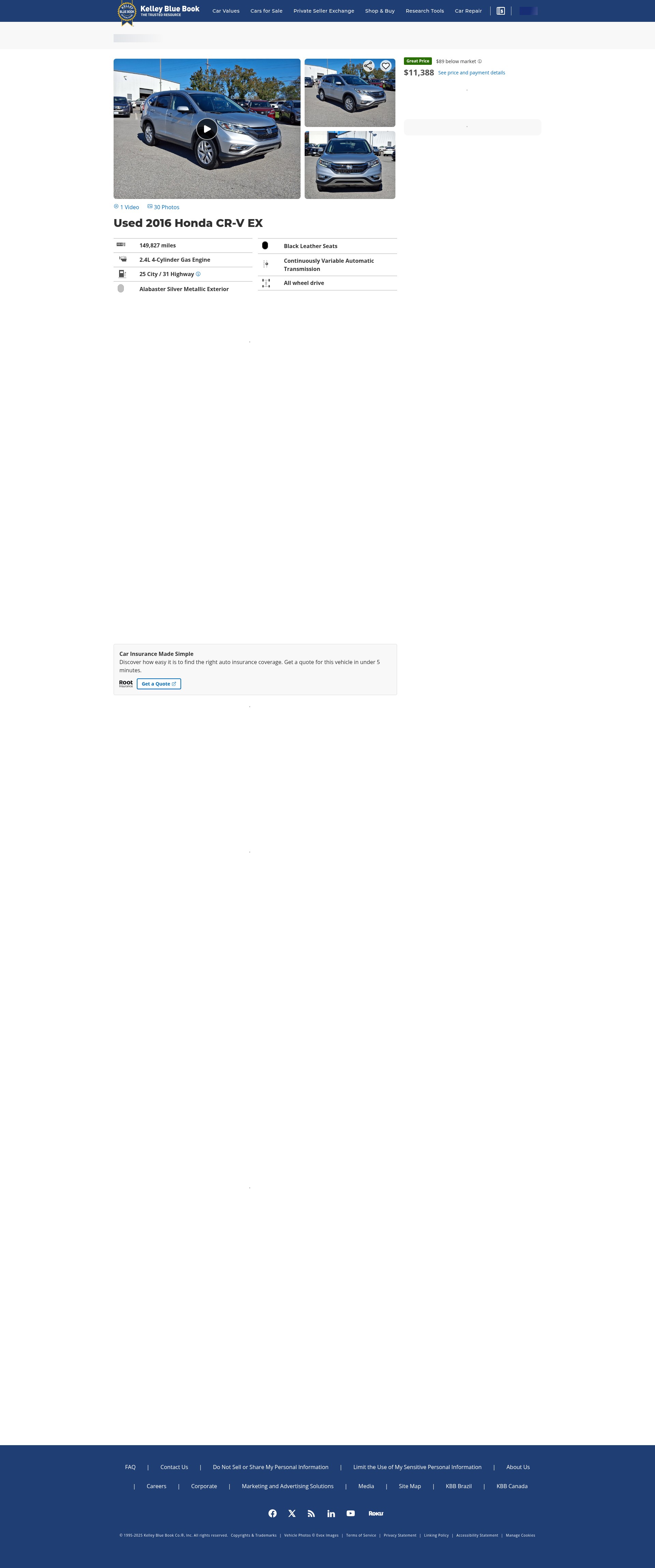 Screenshot of kbb.com