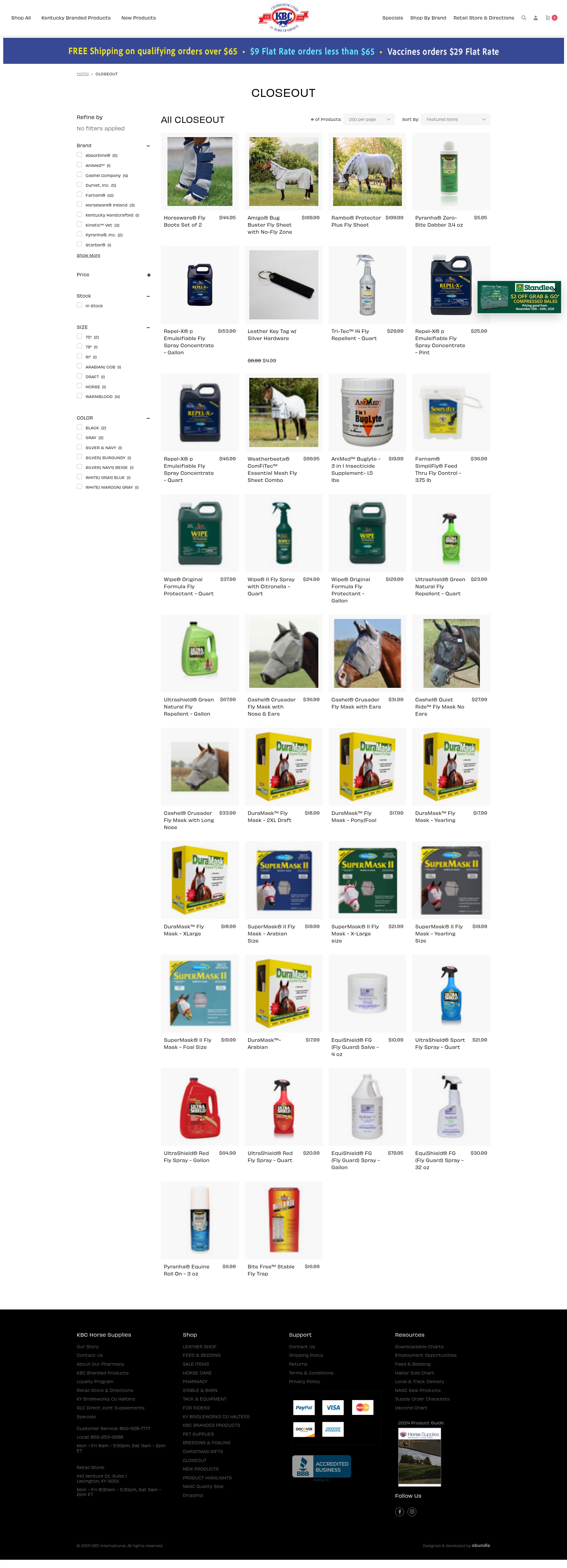 Screenshot of kbchorsesupplies.com