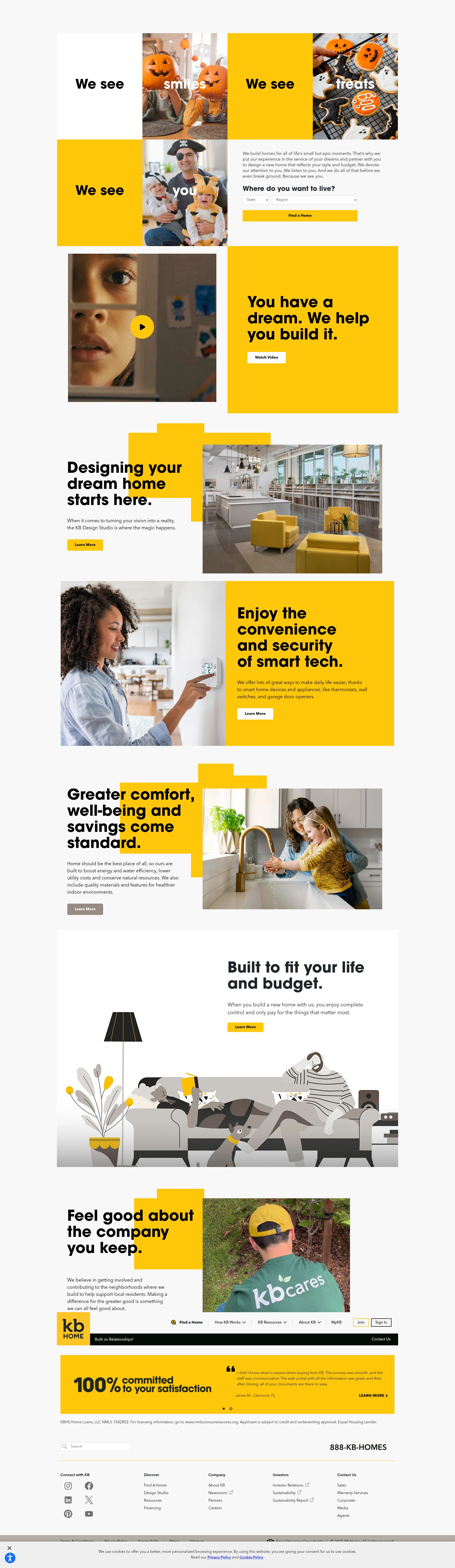 Screenshot of kbhome.com
