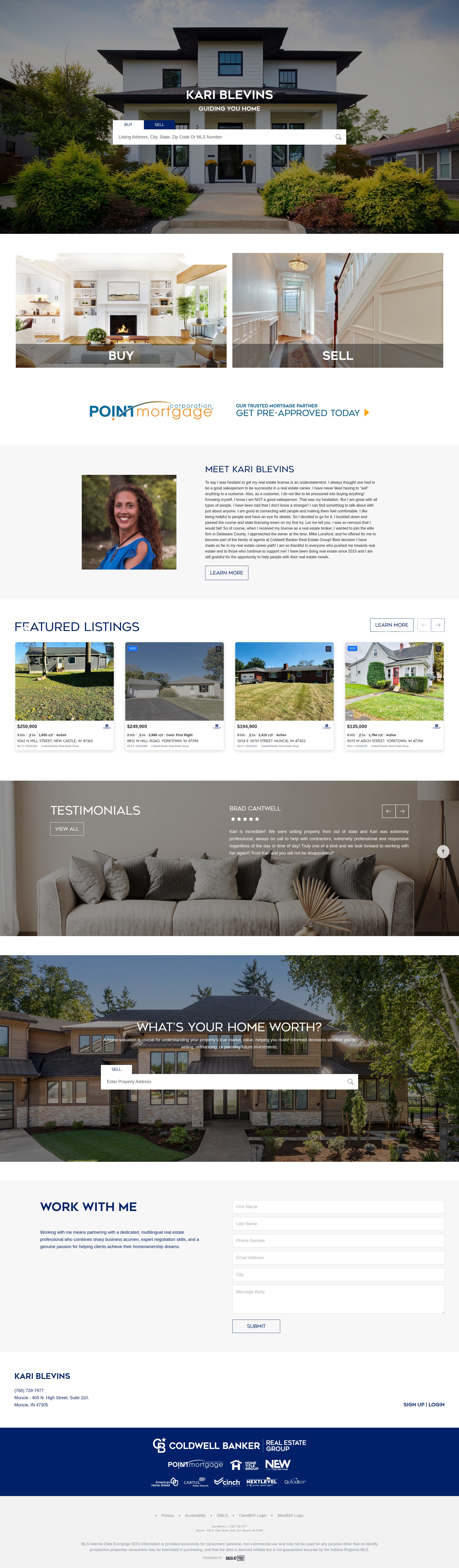 Screenshot of kblevins.coldwellhomes.com
