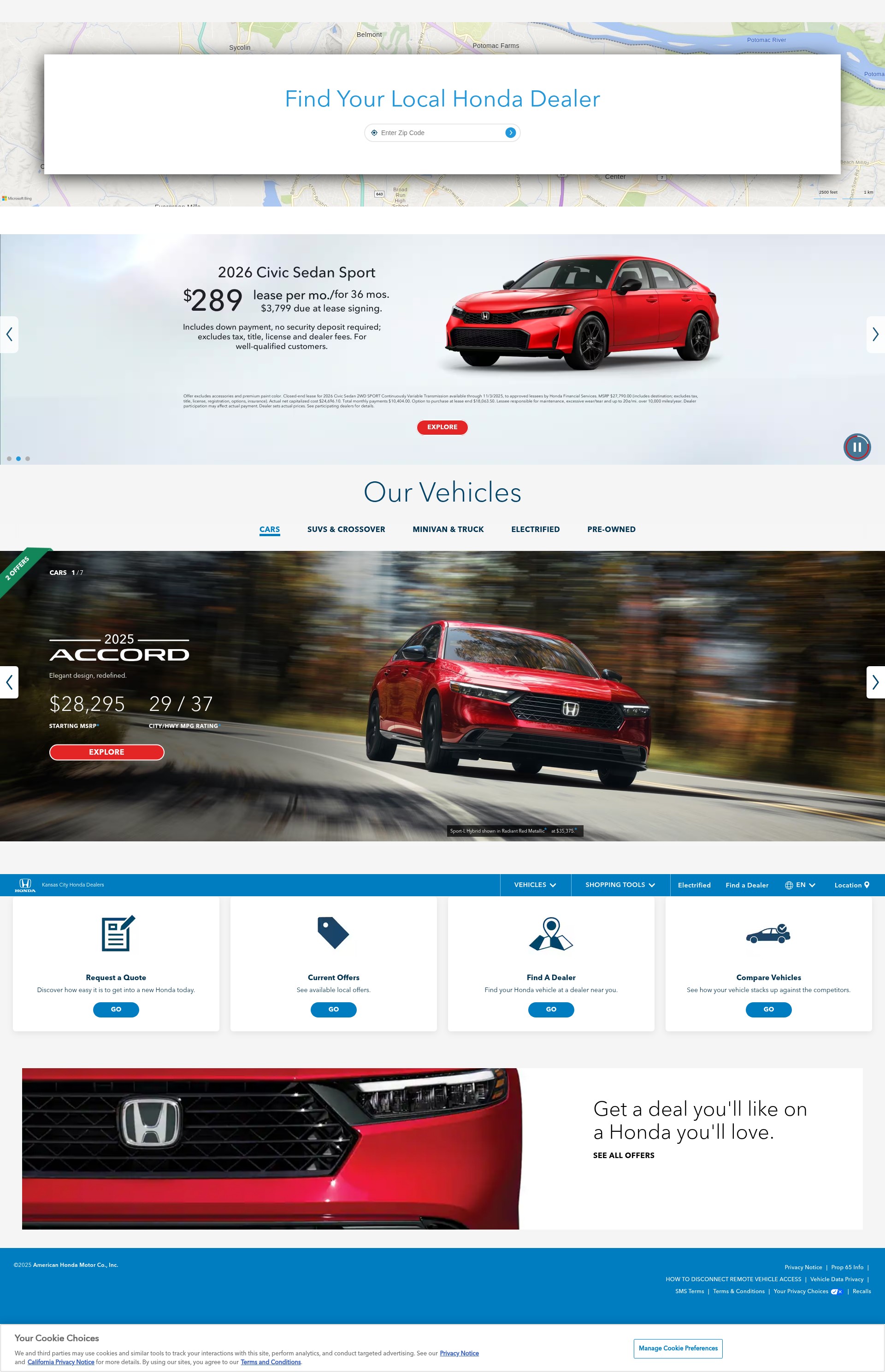 Screenshot of kc.hondadealers.com