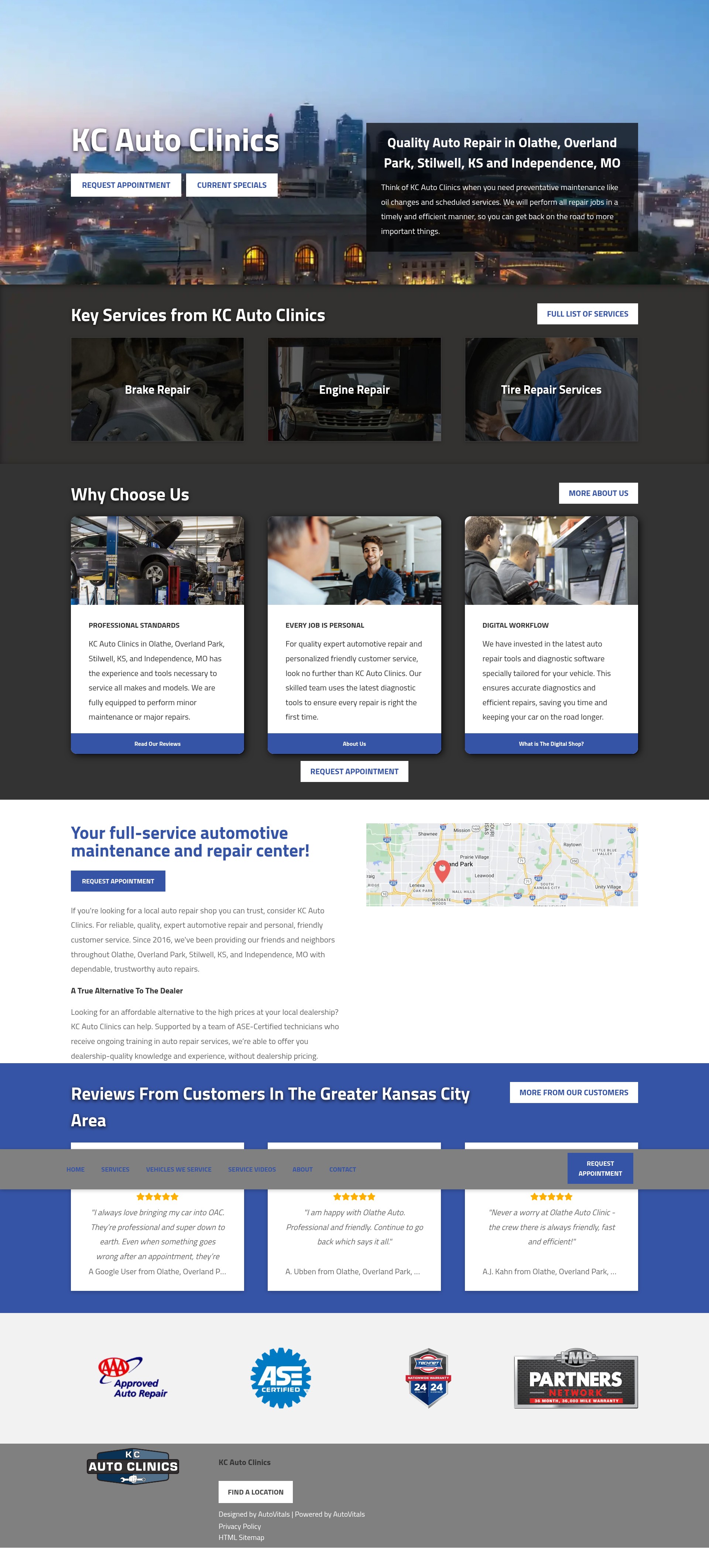 Screenshot of kcautoclinics.com