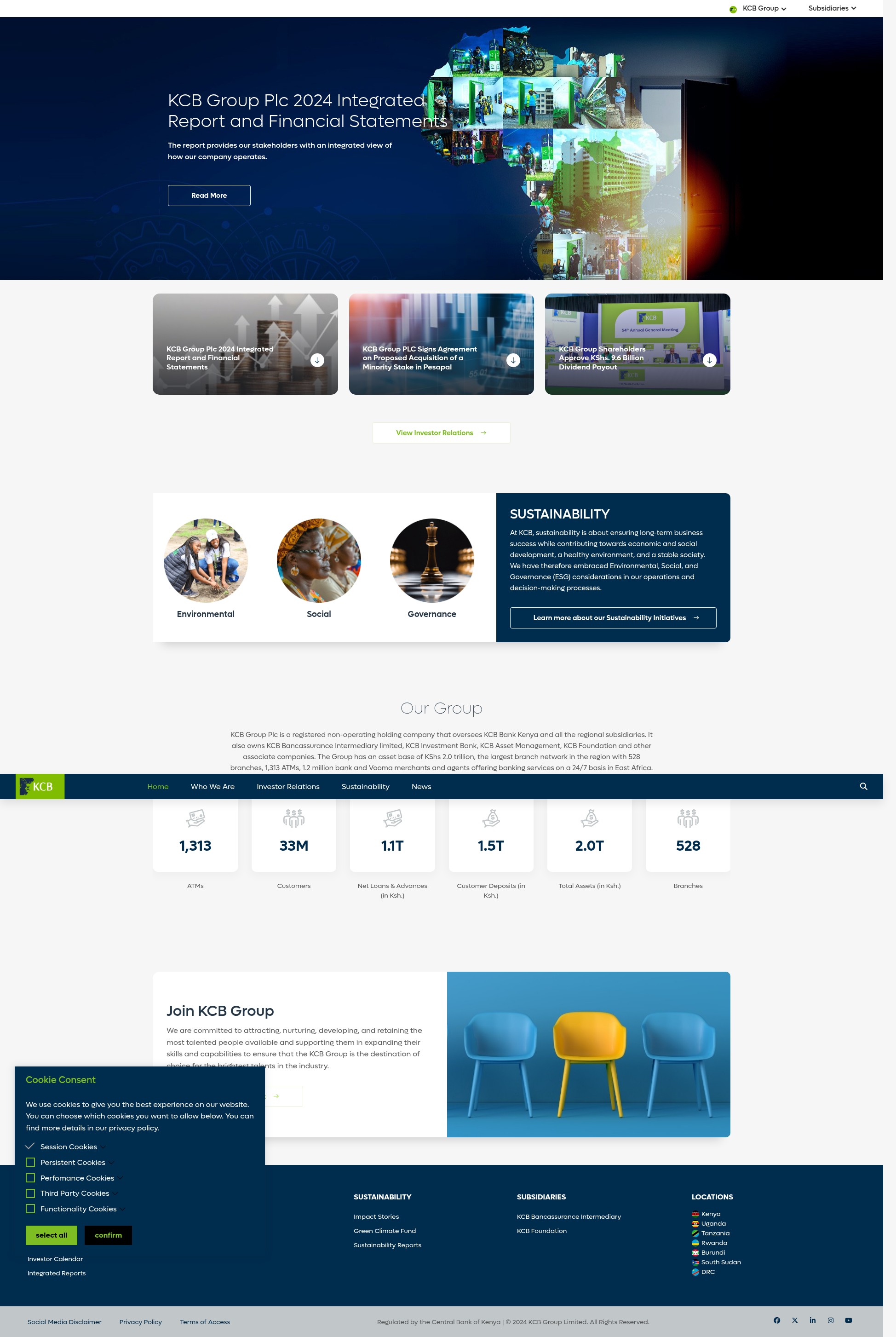 Screenshot of kcbgroup.com