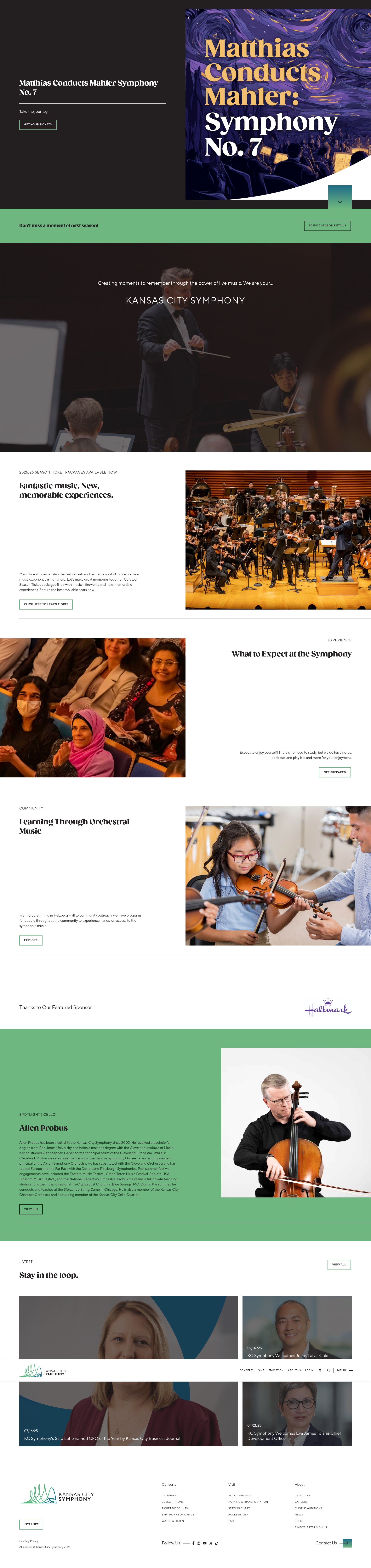 Screenshot of kcsymphony.org