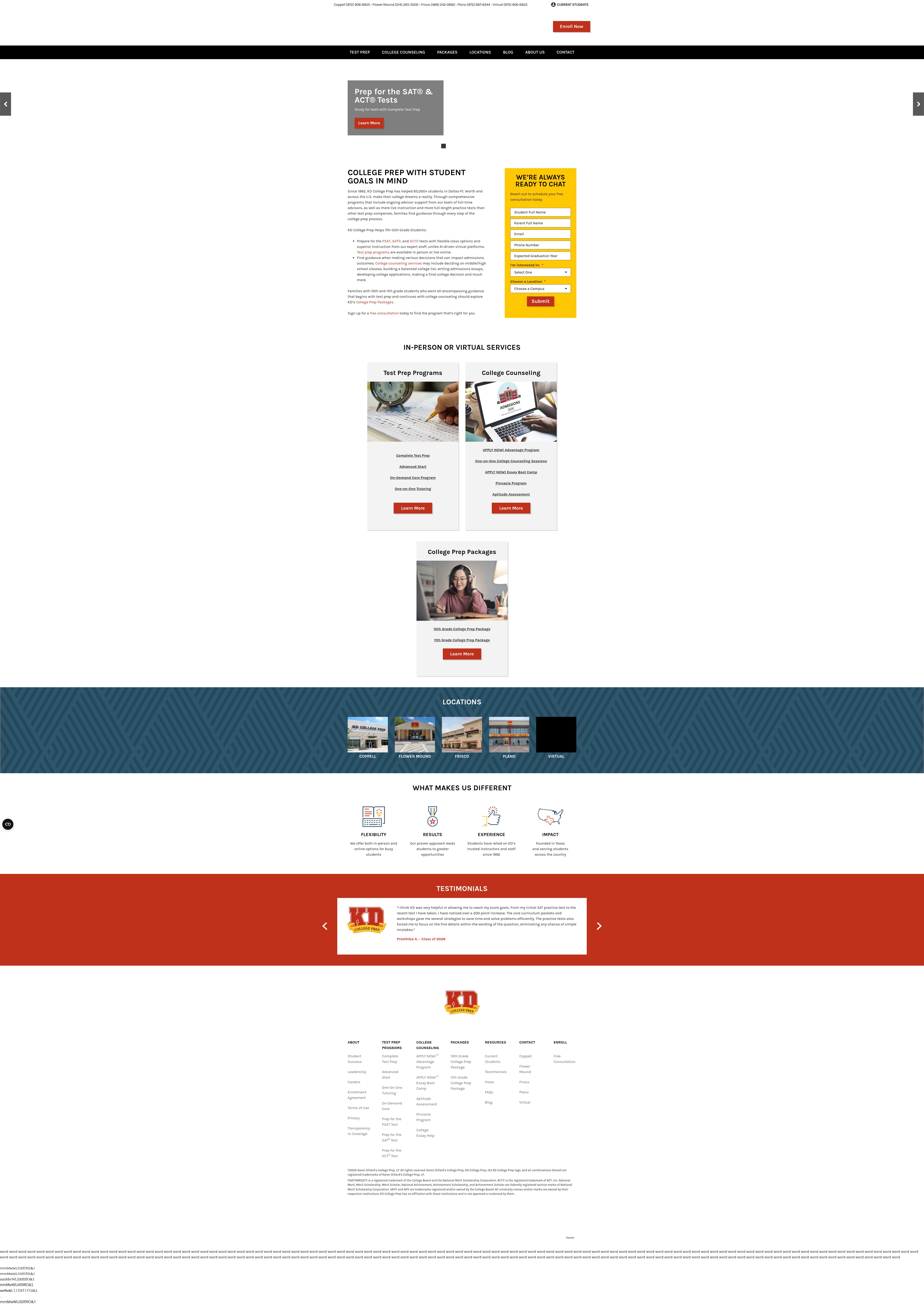 Screenshot of kdcollegeprep.com
