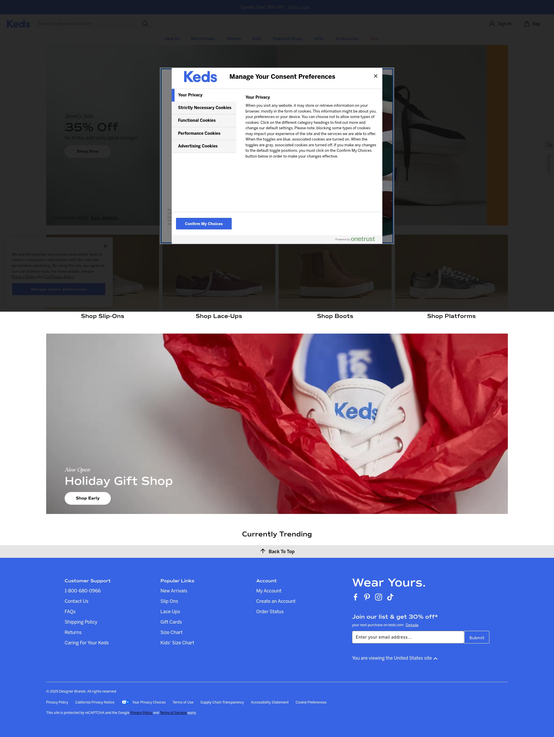 Screenshot of keds.com