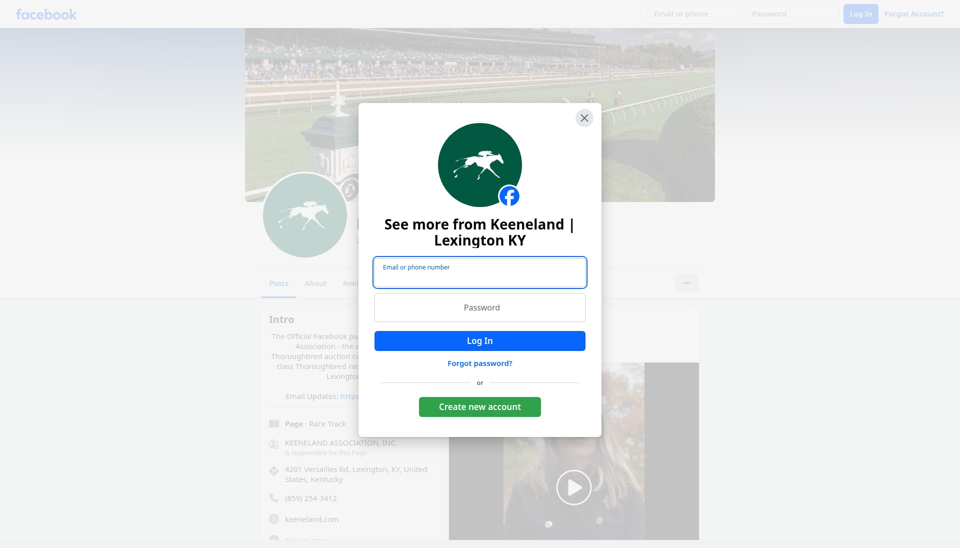 Screenshot of keeneland.com