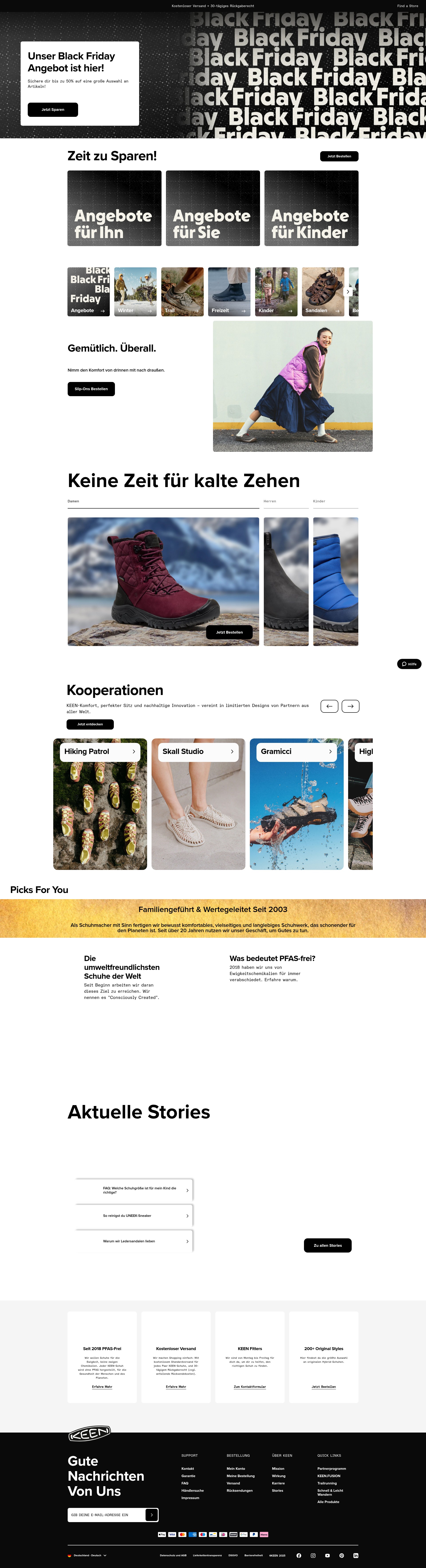 Screenshot of keenfootwear.de