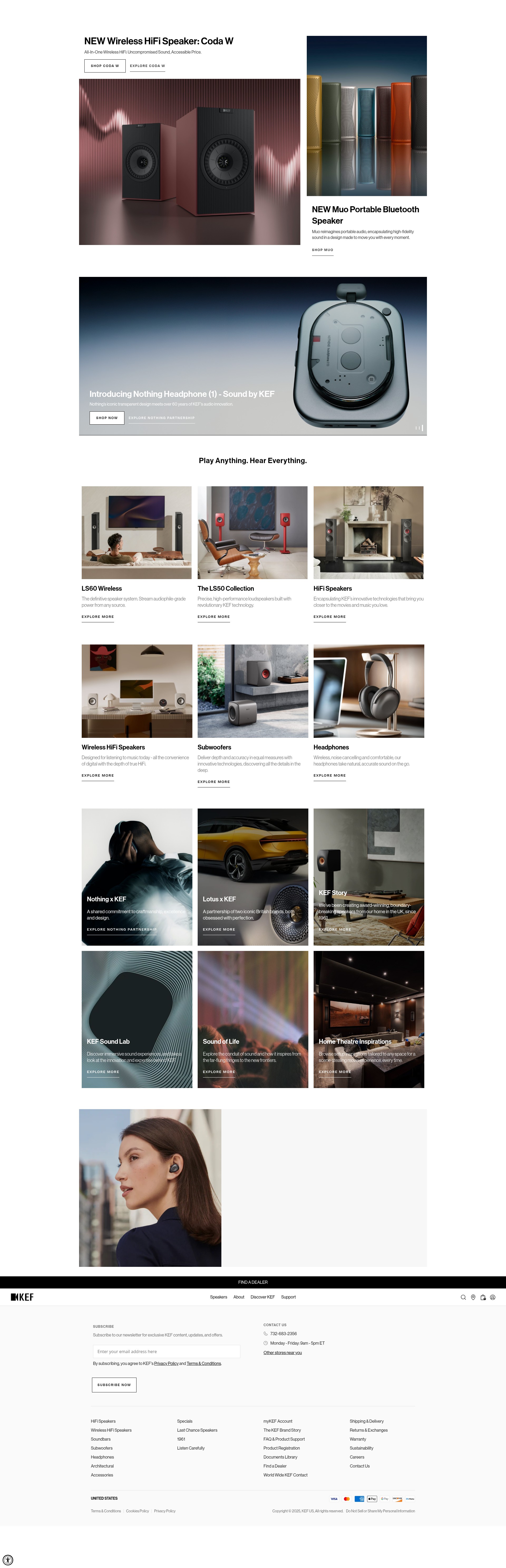 Screenshot of kef.com