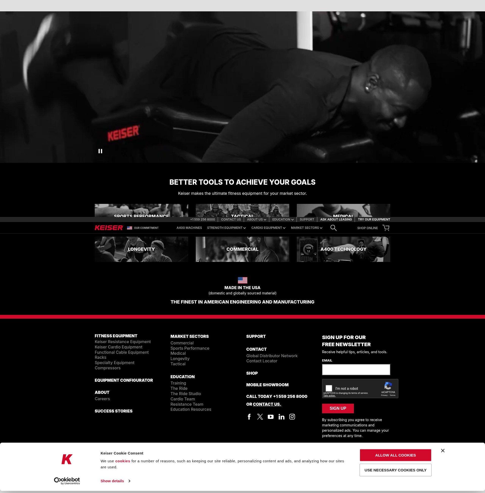 Screenshot of keiser.com