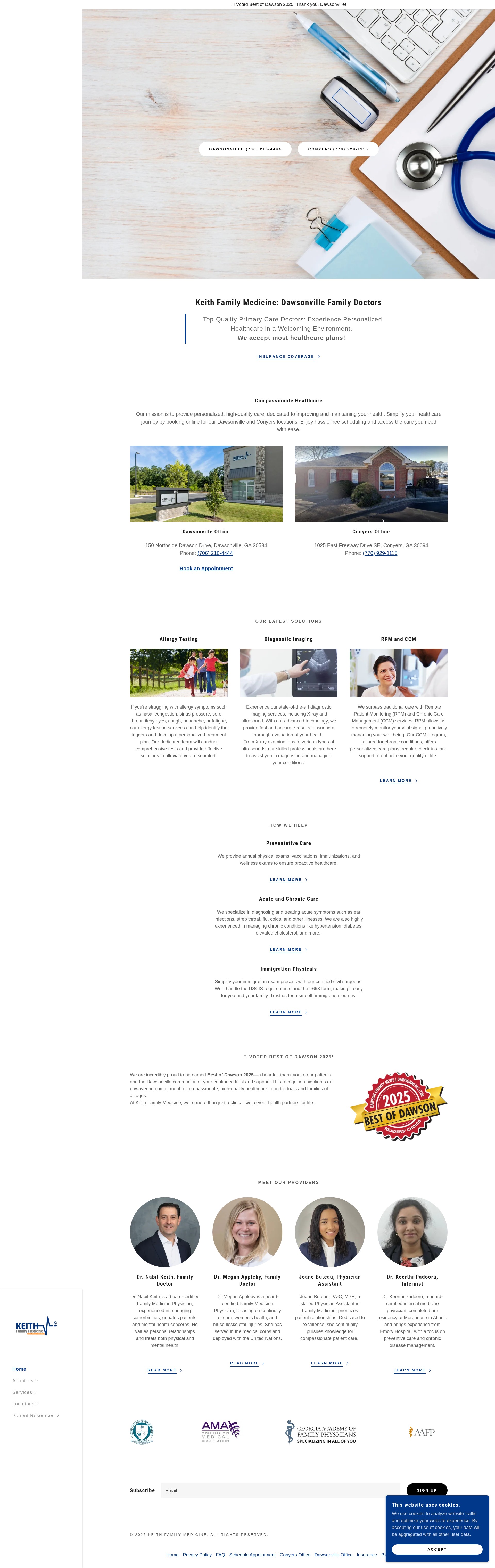 Screenshot of keithfamilymedicine.com