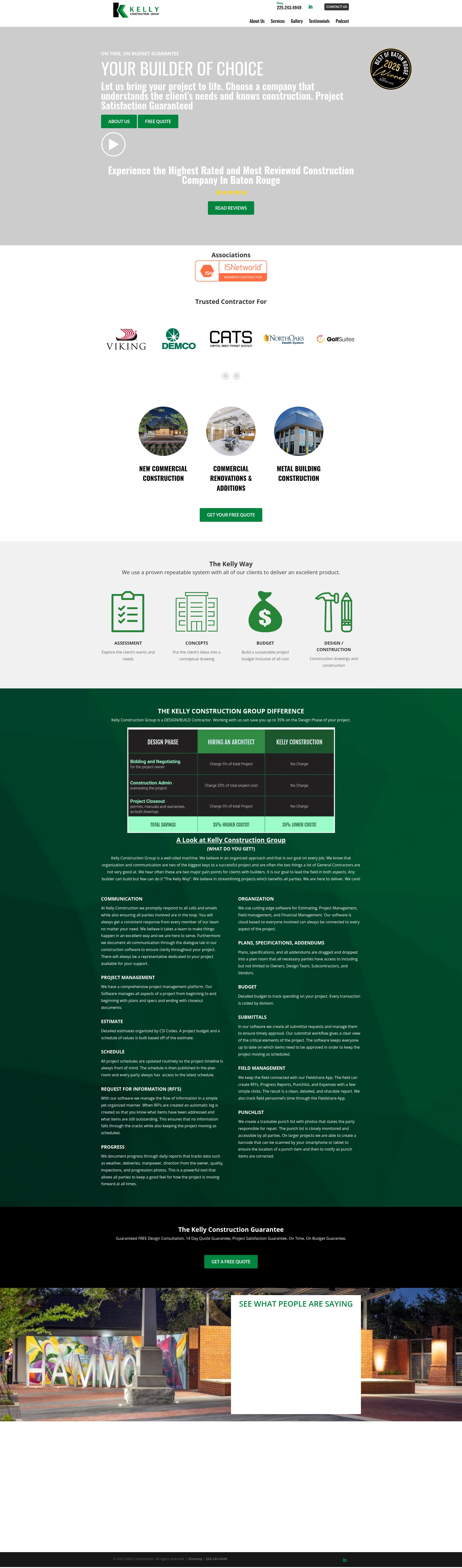 Screenshot of kellyconstructiongroup.com