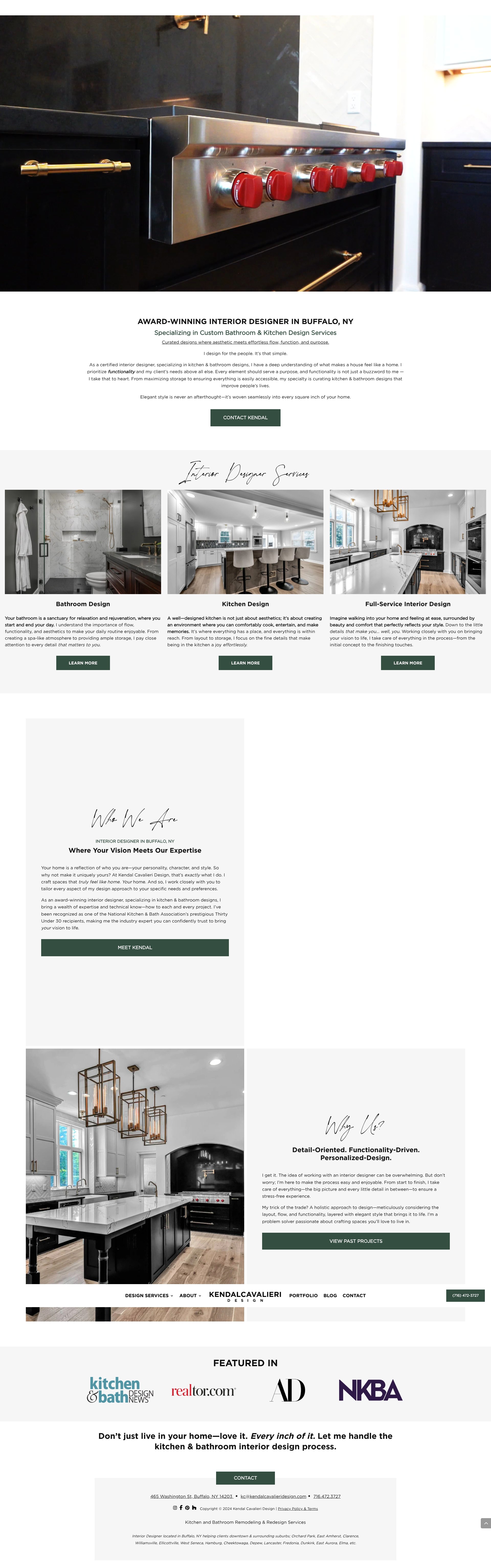 Screenshot of kendalcavalieridesign.com
