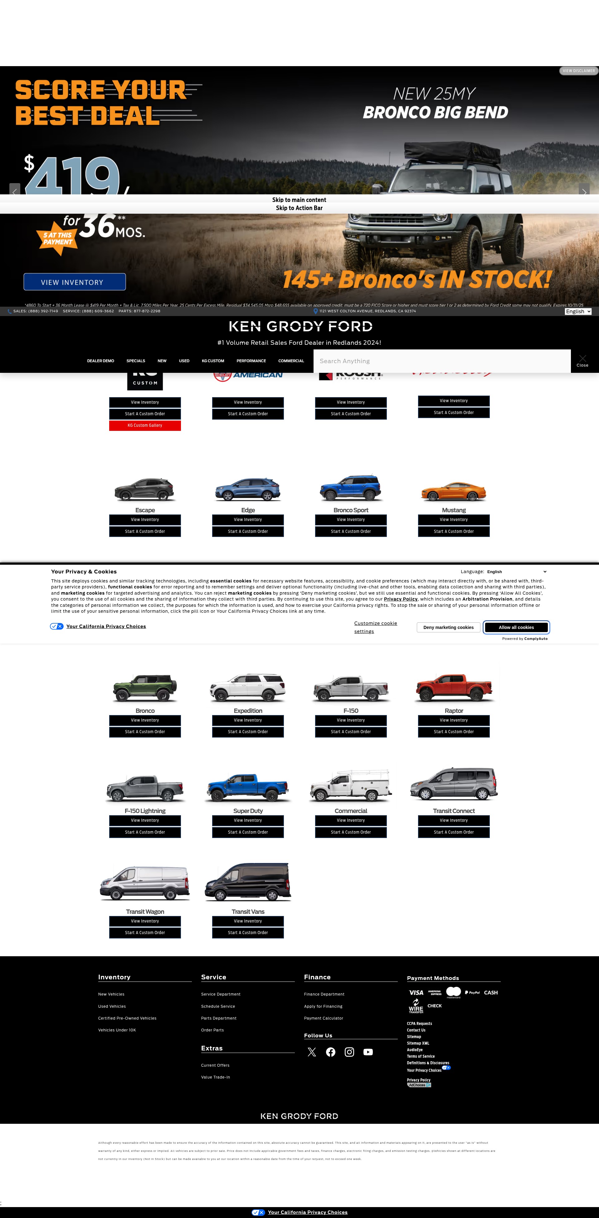 Screenshot of kengrodyfordredlands.com