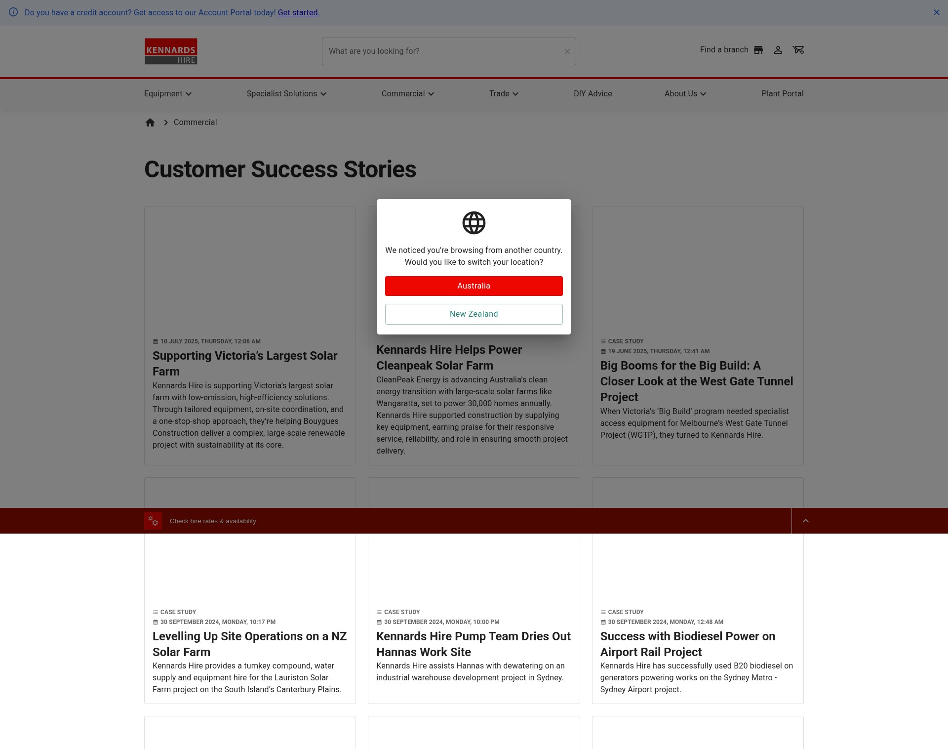 Screenshot of kennards.com.au