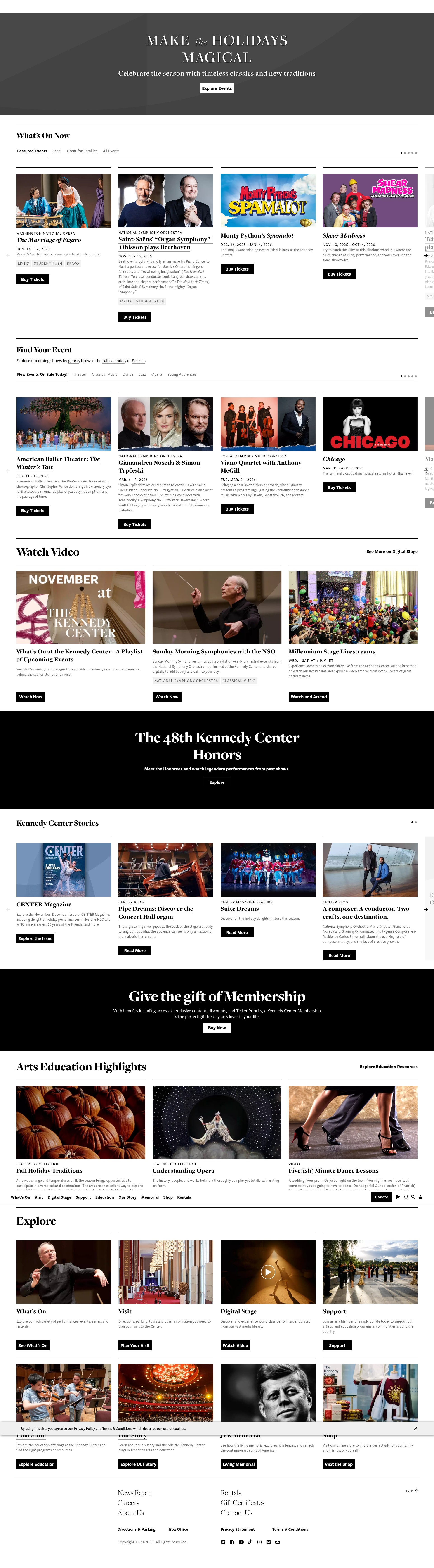 Screenshot of kennedy-center.org