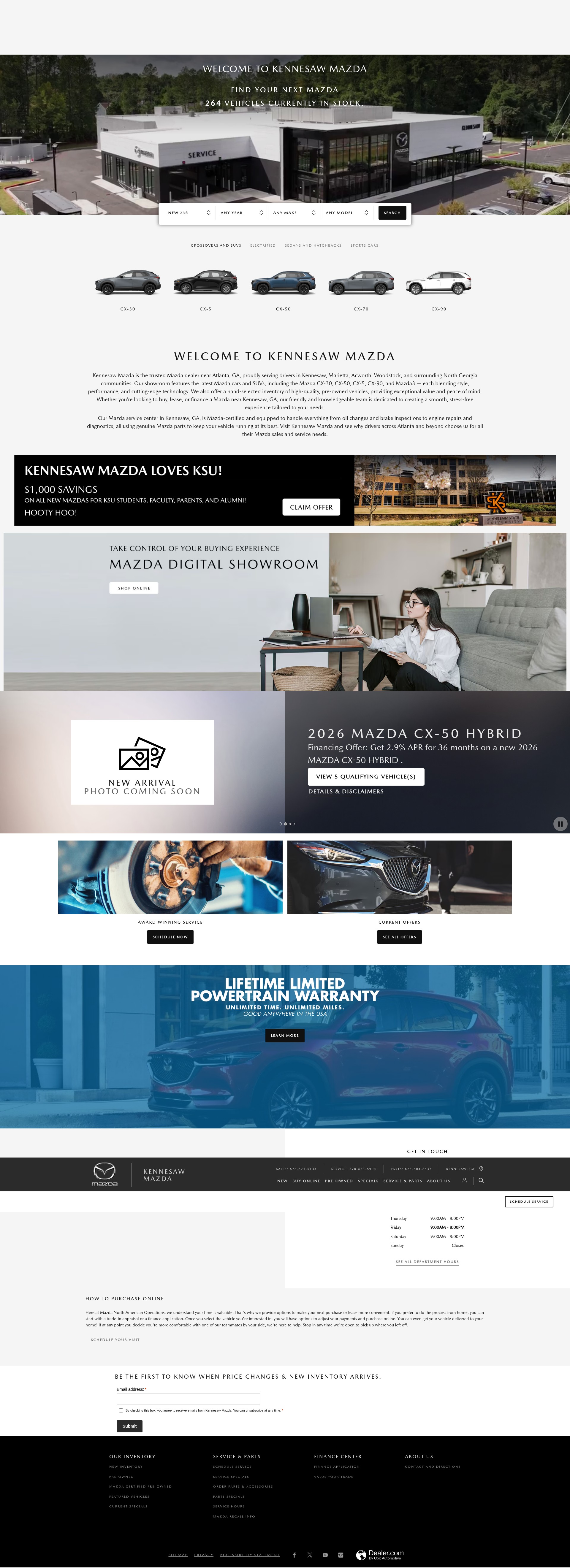 Screenshot of kennesawmazda.com