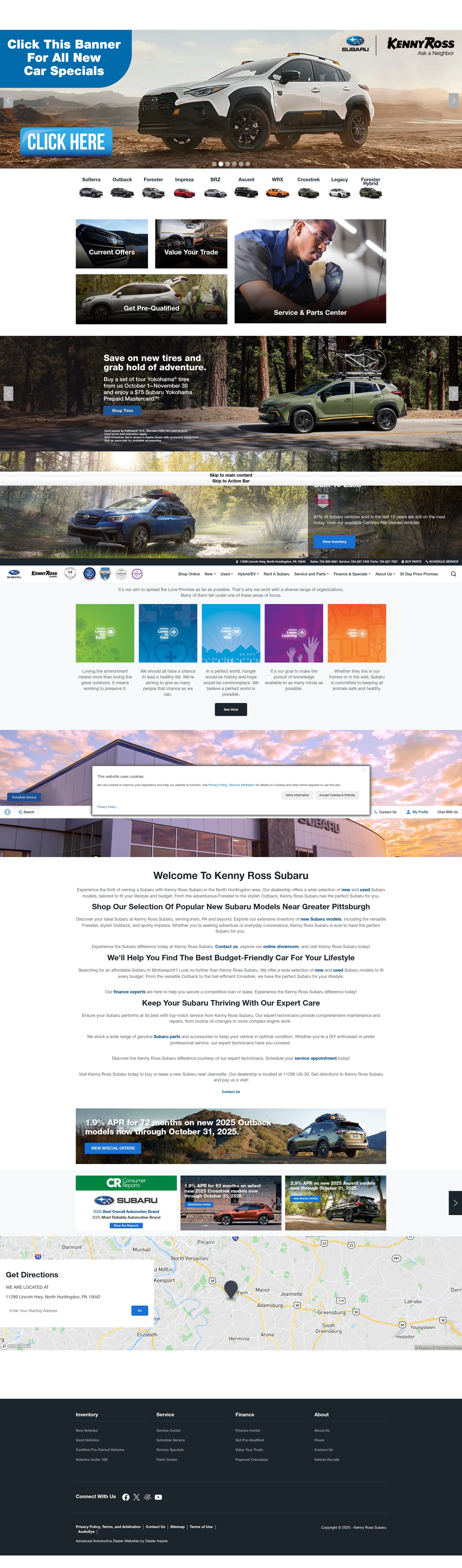 Screenshot of kennyross-subaru.com