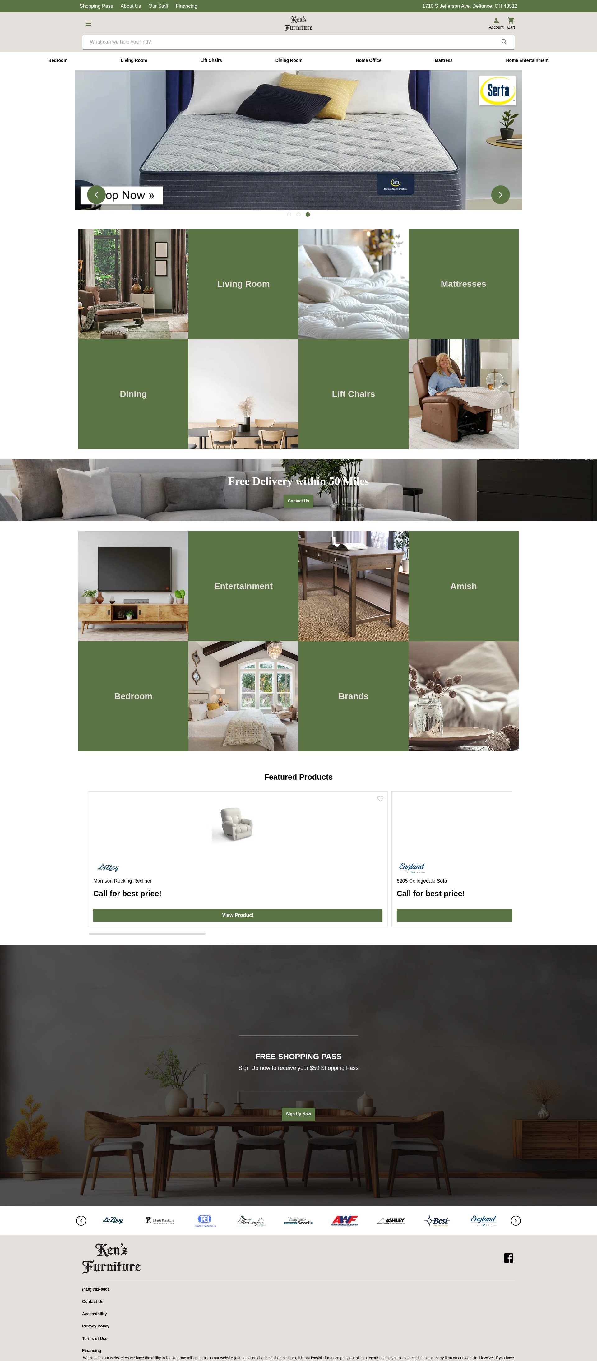 Screenshot of kensfurnitureinc.com